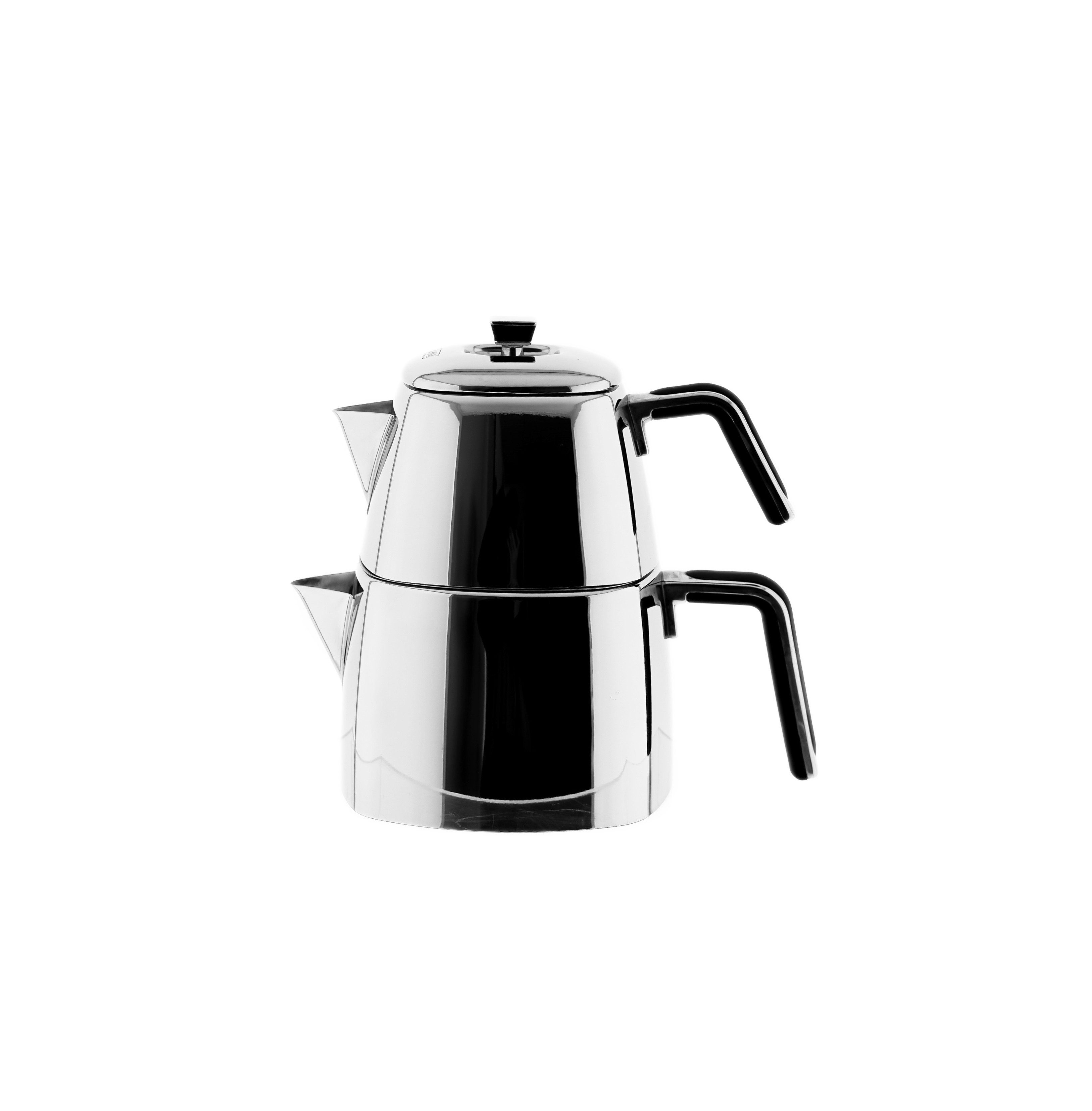 Almina Caydanlik-Teekanne aus hochwertigem 18/10-Edelstahl - 1L/2L, Induktionsgeeignet, (1-St)