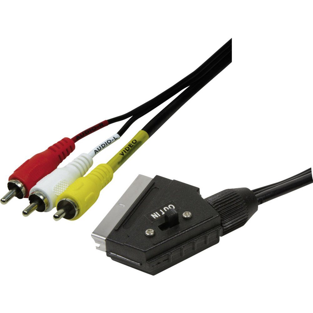 LogiLink SCART / Cinch TV, Receiver Anschlusskabel [1x SCART-Stecker - Audio- & Video-Kabel