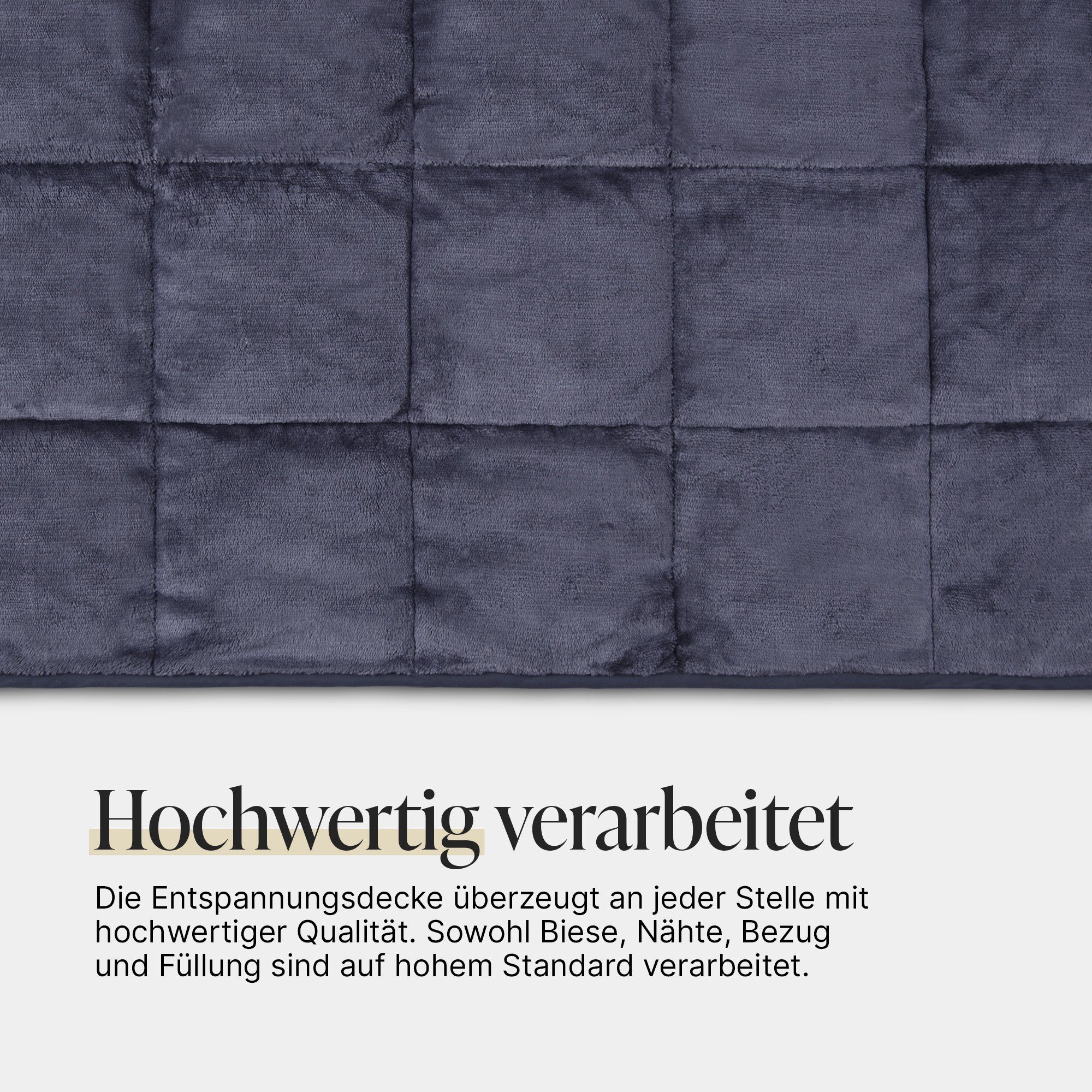 Bestlivings Gewichtsdecke 6kg für ruhigen, erholsamen Schlaf, Füllung: Feine Glasperlen, Bezug: Samtweicher Fleece, Gesteppte Entspannungsdecke, Anti Stress und – Bild 5 von 5