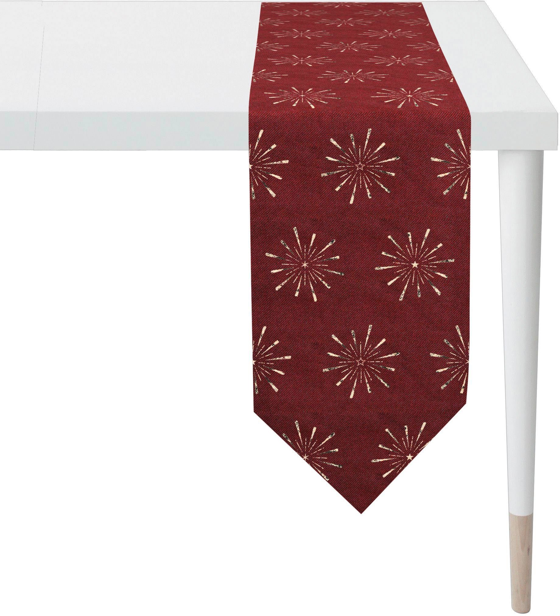 APELT Tischband 6302 Lurex-Jacquardgewebe (1-tlg), rot/goldfarben Weihnachtsdeko, GLAM, CHRISTMAS Weihnachten