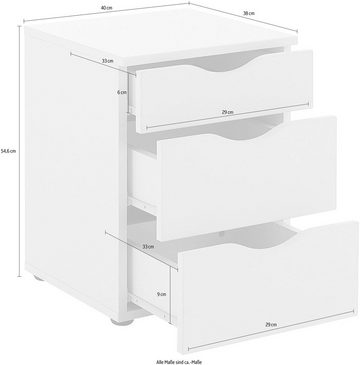 Relita Nachtschrank Maxi mit 3 Schubladen ist universell einsetzbar