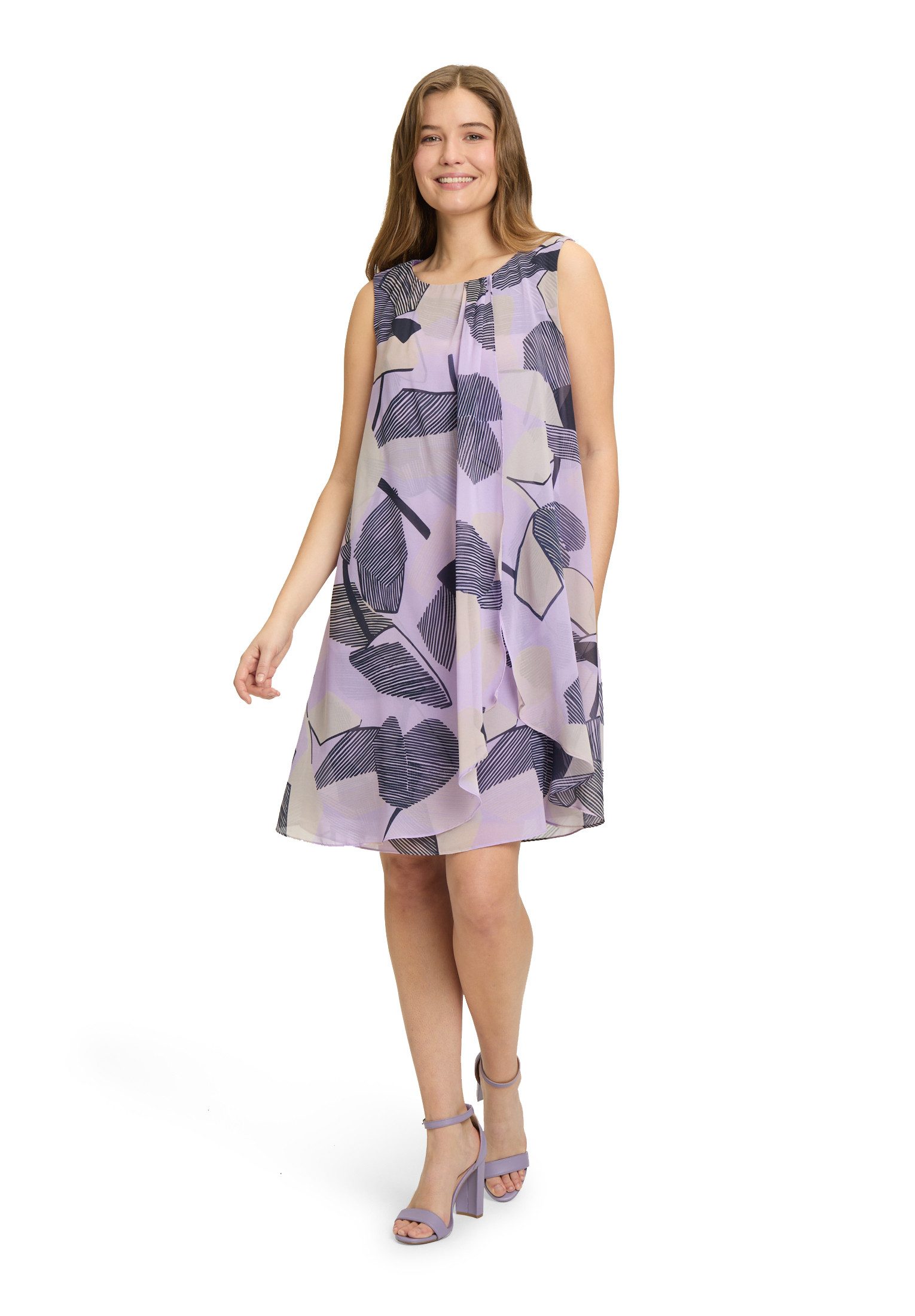 Betty&Co Chiffonkleid Damen im Layer Look Druck