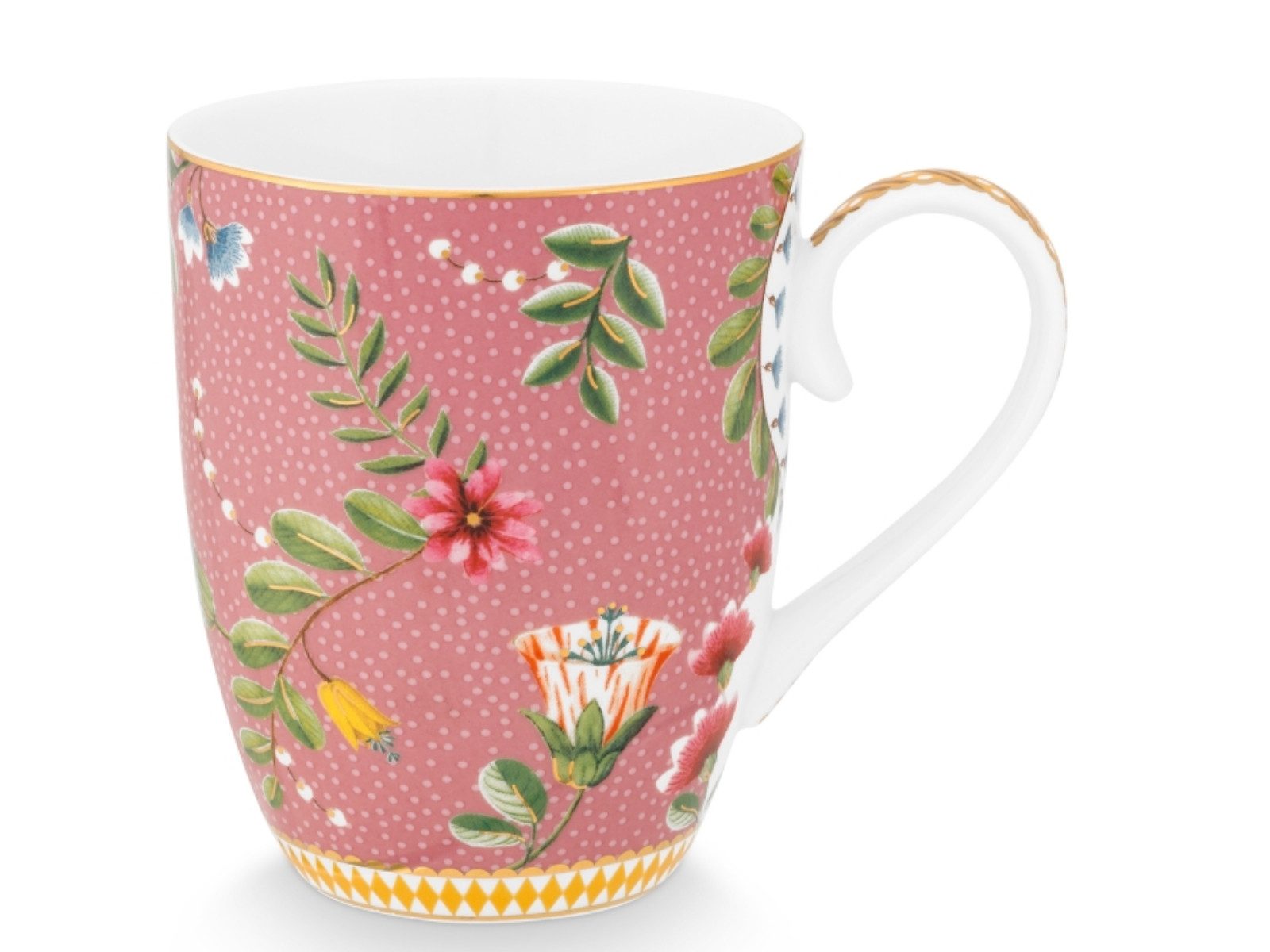 PiP Studio Becher La Majorelle Becher large pink o.Affe 0,35 l, Porzellan, Mug Large La Majorelle Pink 350ml