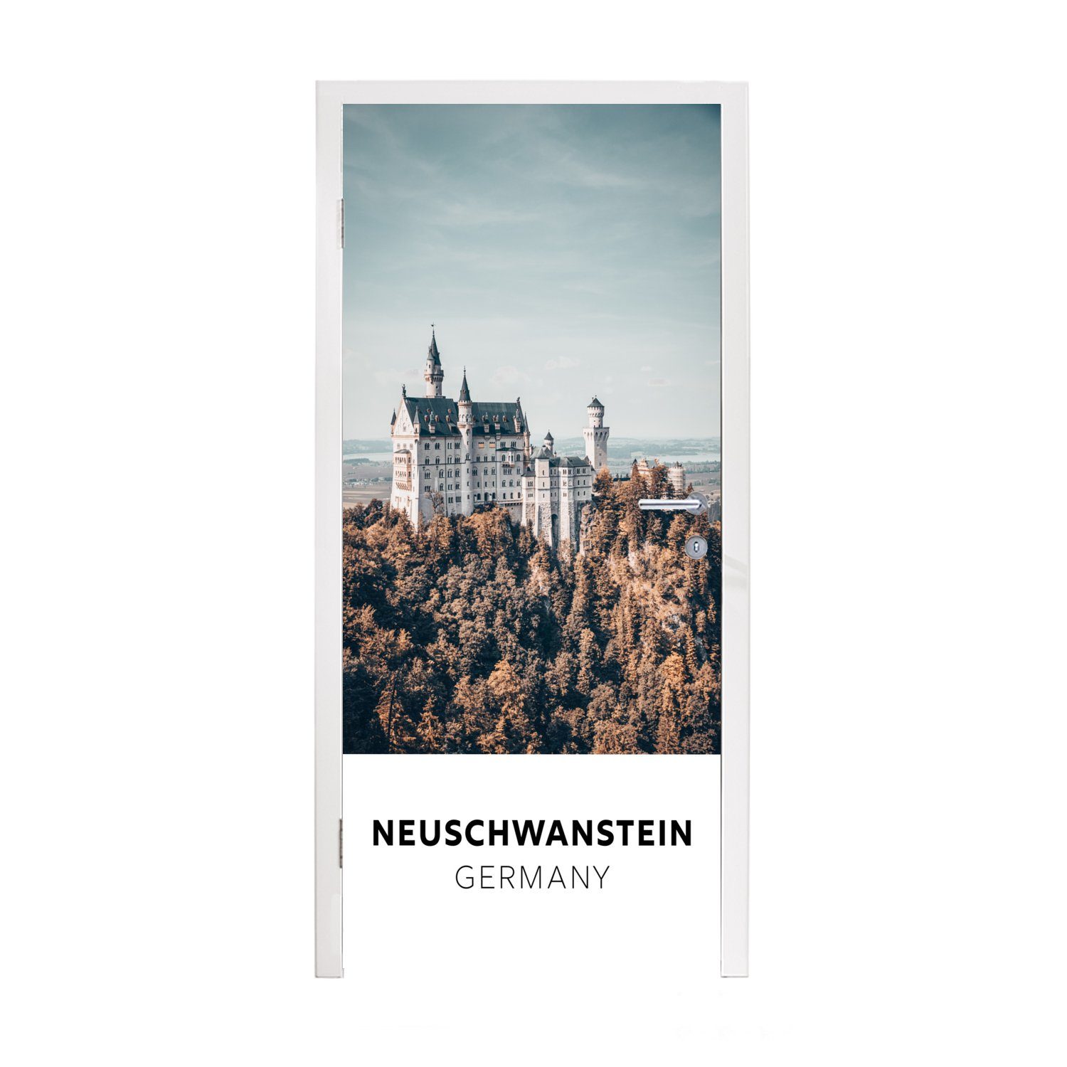 MuchoWow Türtapete Deutschland - Wald - Architektur, Matt, bedruckt, (1 St), Fototapete für Tür, Türaufkleber, 75x205 cm