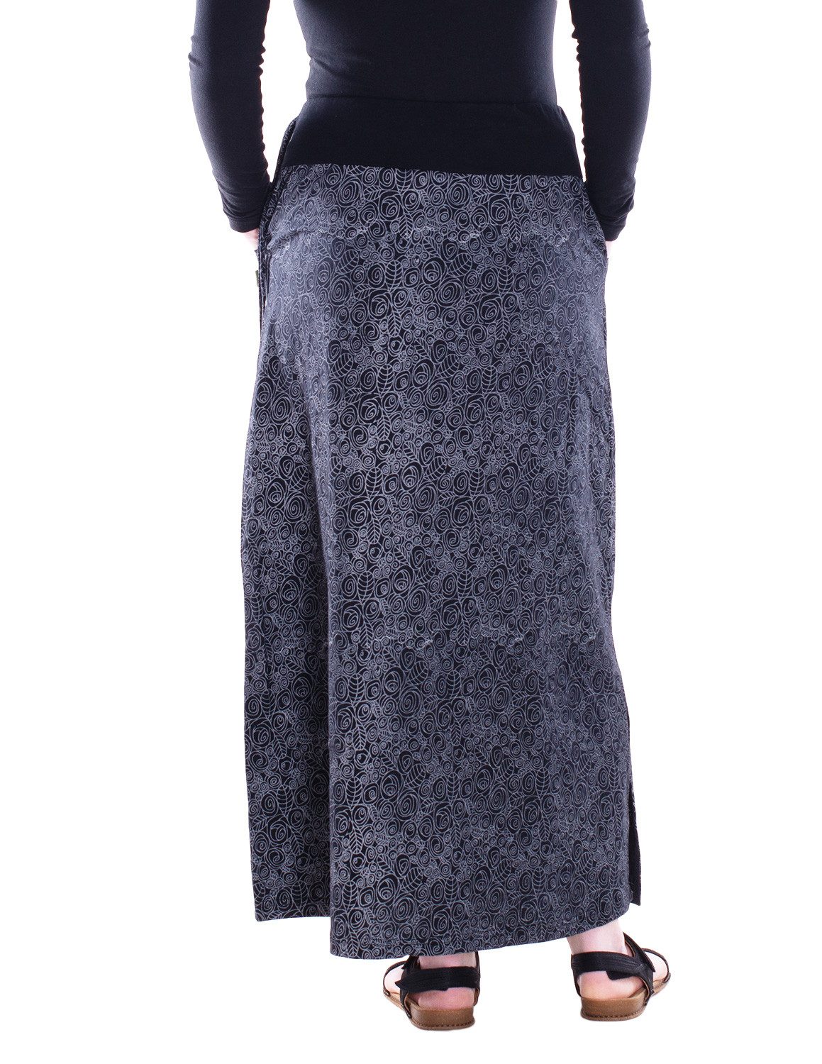 Vishes Maxirock Damen Maxi-Rock Baumwolle Blumen-Muster günstig online kaufen