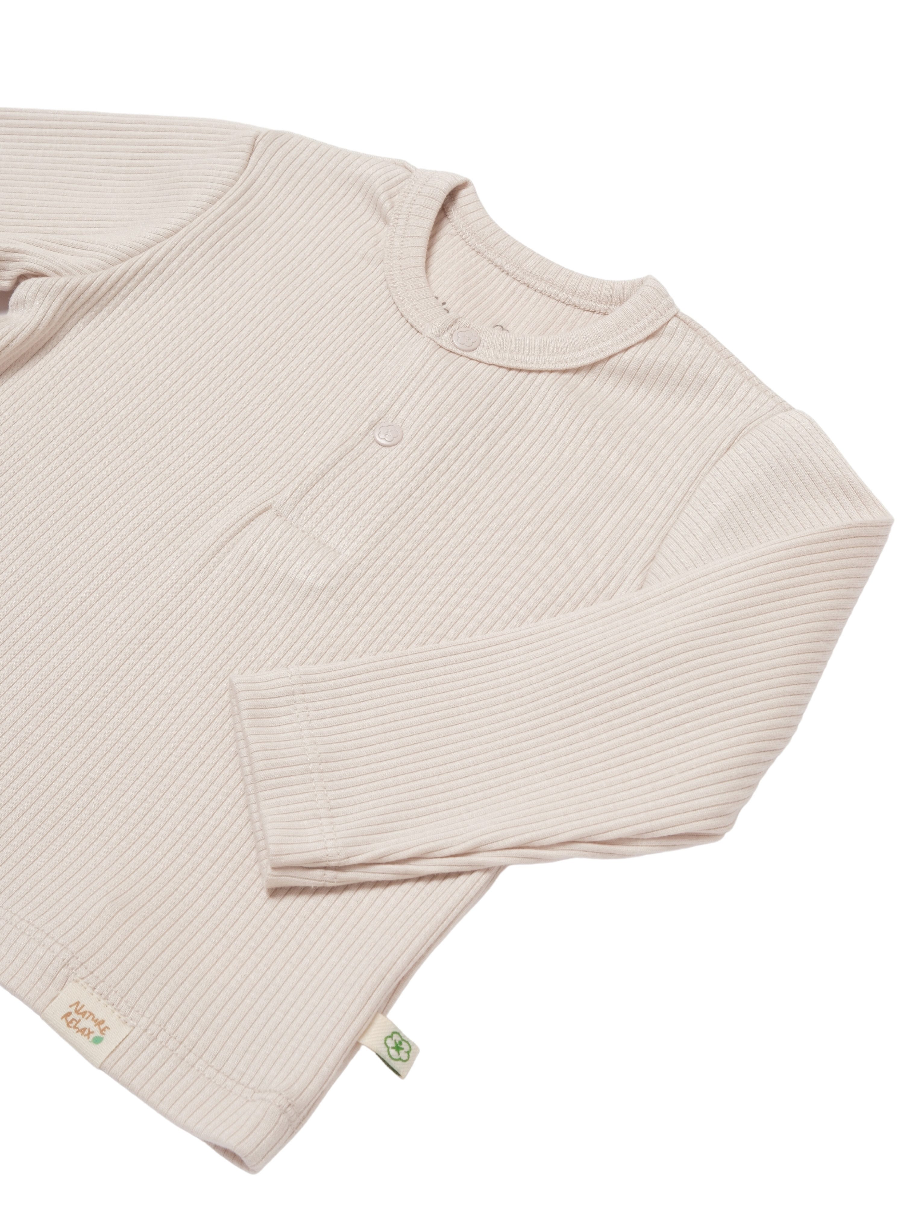 biorganic Langarmshirt & Hose Baby Nature Relax Modal für Jungen und Mädchen Unisex Langarm (Set, 2-tlg., Shirt und Hose) gerippte Textilstruktur (Ripp), Bio-Baumwolle und Modal Größe 68-86