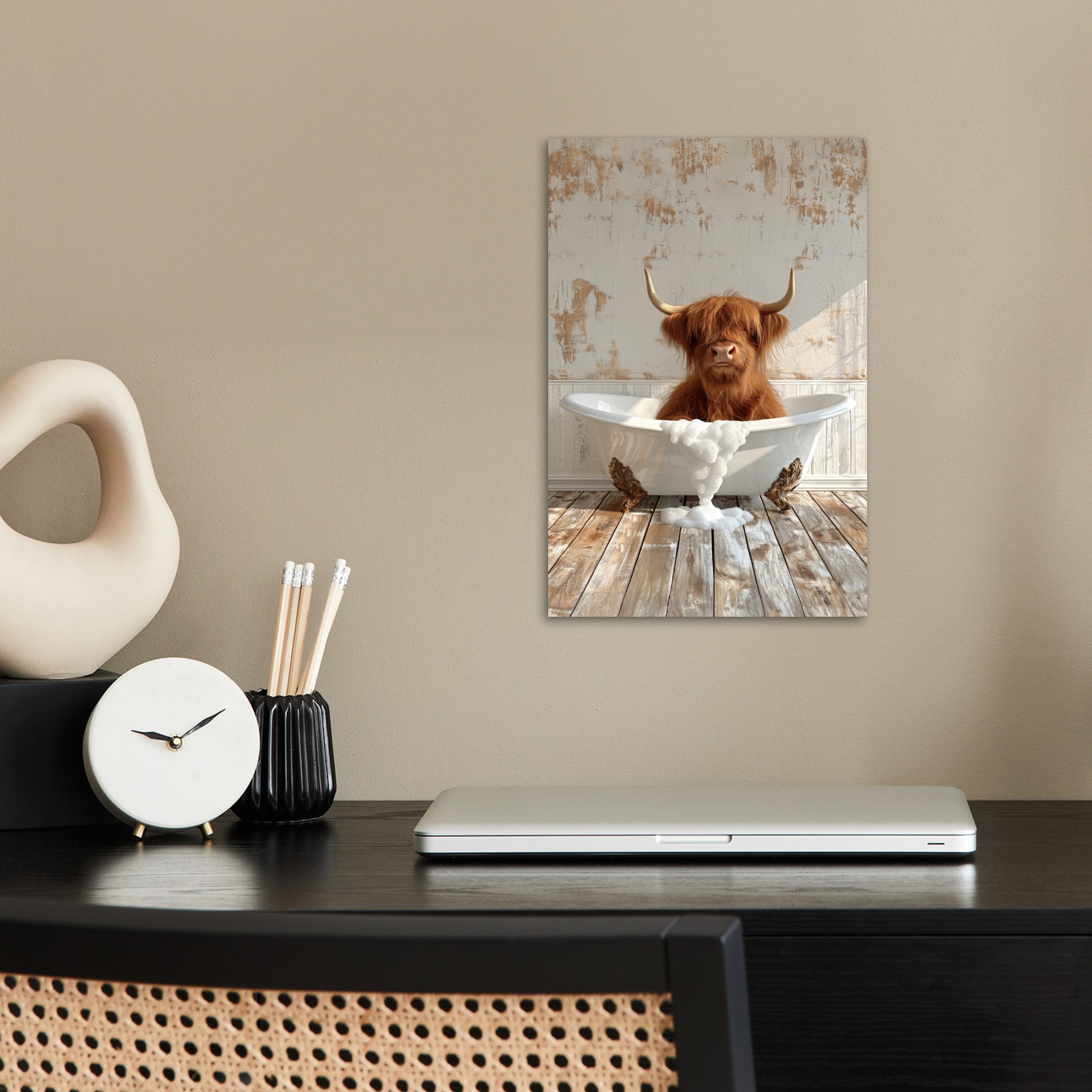 MuchoWow Poster Schottischer Highlander - Badewanne günstig online kaufen