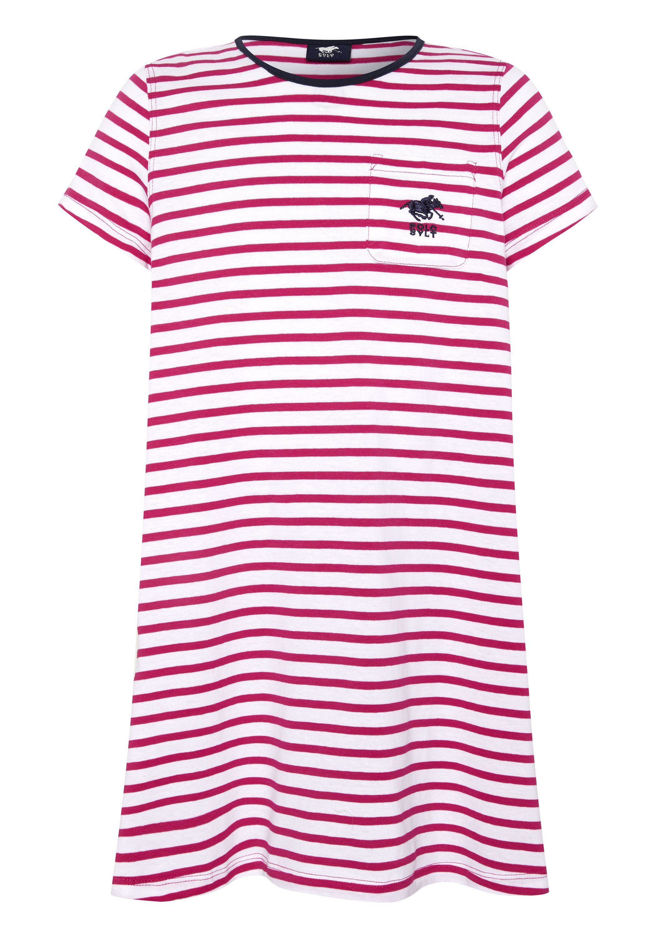 Polo Sylt Design Streifen Jerseykleid im 2910 Pink/White