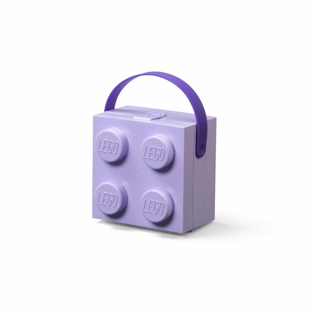 NHG Lunchbox LEGO mit Griff - Lavender, PP-Kunststoff, Silikon