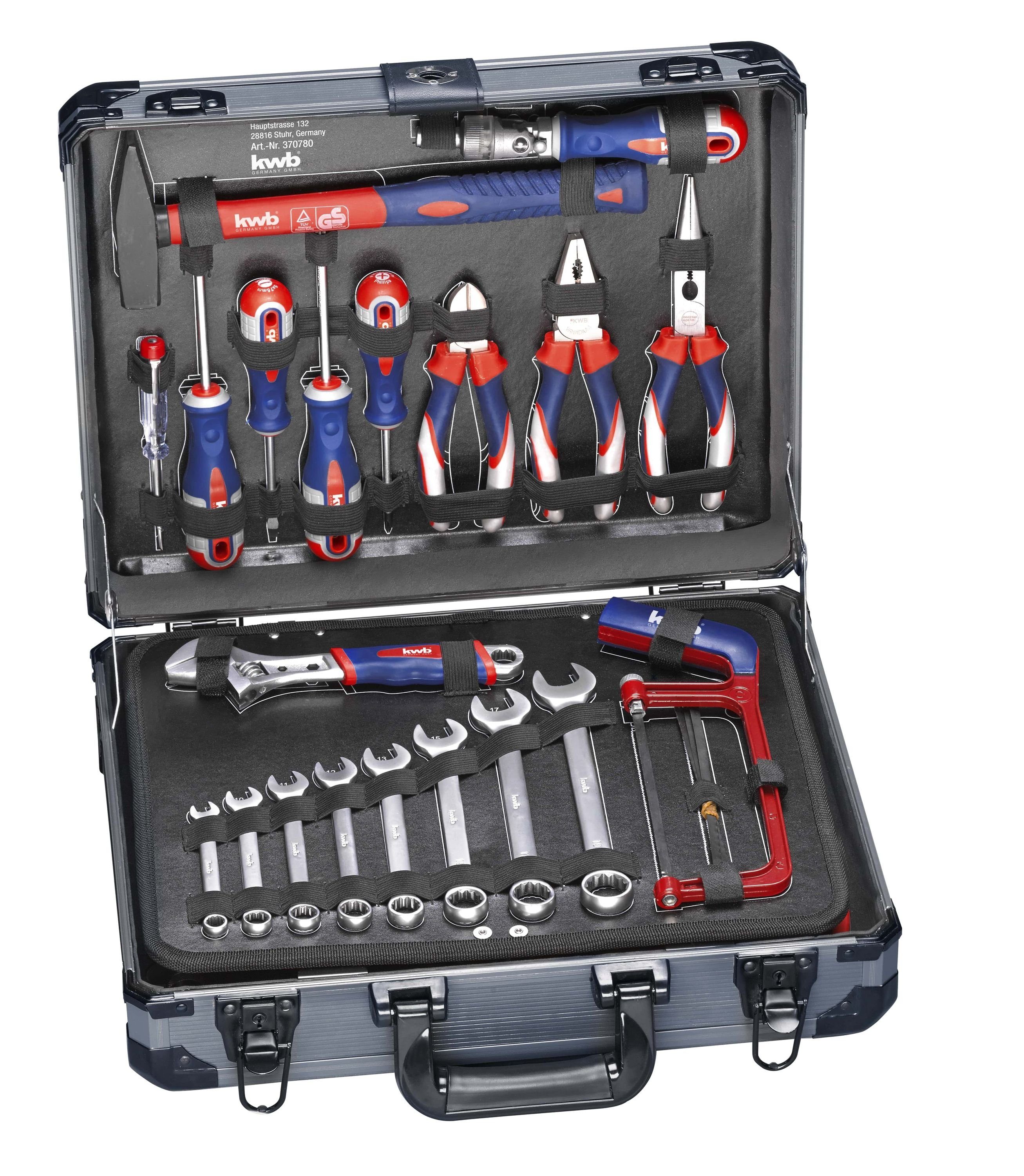 kwb Werkzeugset, Werkzeug-Koffer hochwe 129-teilig, und gefüllt, robust Werkzeug-Set, 