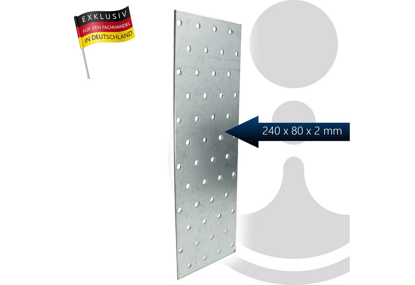 Thumbnail - MASTERPROOF PROFESIONAL Flachverbinder Lochplatte Flachverbinder, verschiedene Ausführungen, feuerverzinkt