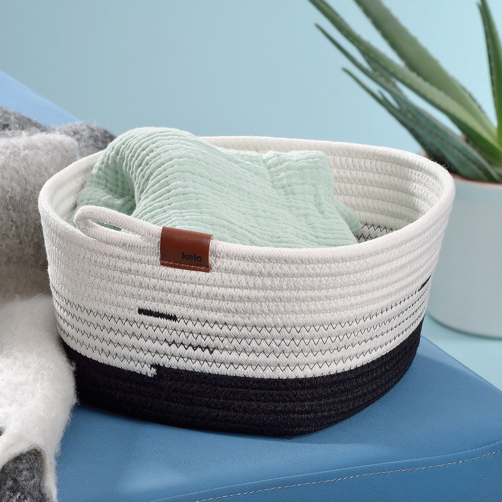 kela Aufbewahrungskorb Hedda, flexibel einsetzbar, Flechtoptik, Seilkorb