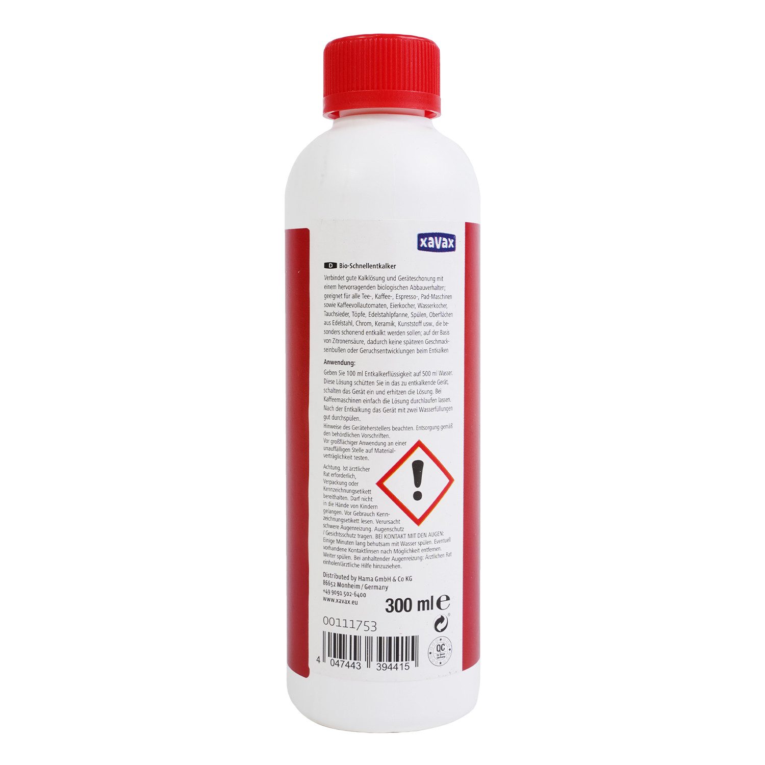 Xavax 300ml flüssig Bio Schnell Entkalker Zitronensäure Flüssigentkalker (300ml Flasche Entkalkerflüssigkeit für Kaffeemaschine Kaffeevollautomat Wasserkocher)