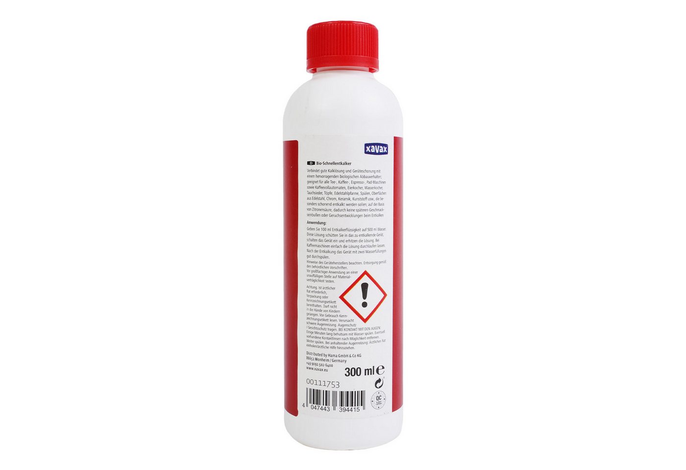 Thumbnail - Xavax 300ml flüssig Bio Schnell Entkalker Zitronensäure Flüssigentkalker (300ml Flasche Entkalkerflüssigkeit für Kaffeem...