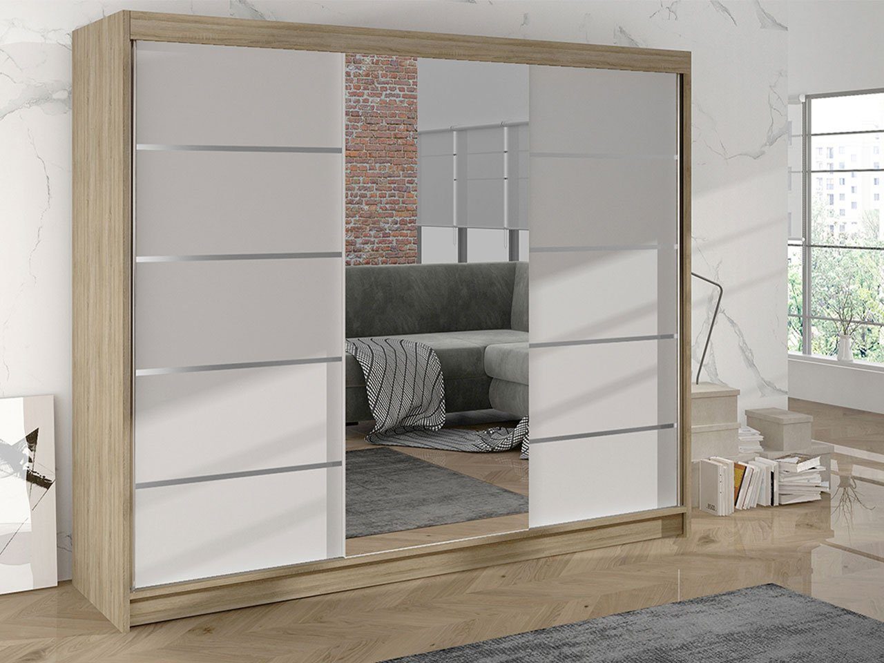 MIRJAN24 Kleiderschrank Derby VI mit Spiegel, günstig online kaufen