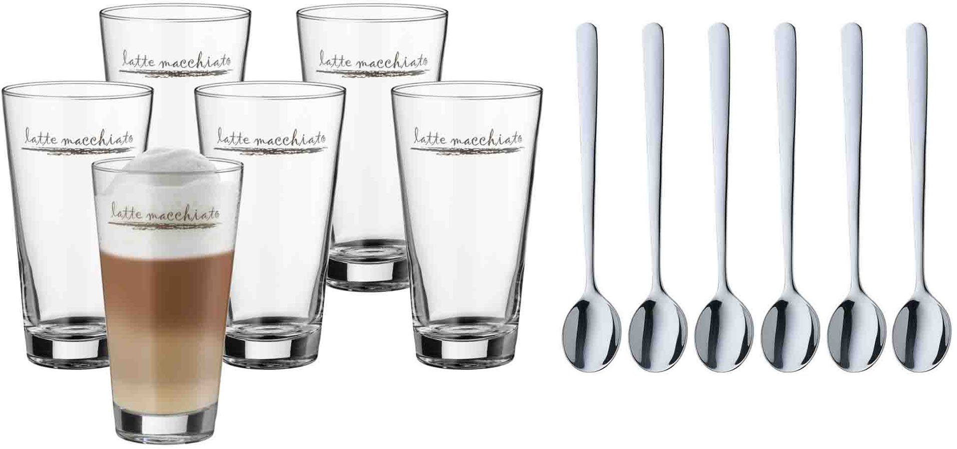 WMF Gläser-Set Clever&More, 12-tlg., Cromargan® Edelstahl Rostfrei 18/10, Glas, Glas stapelbar, 12-teilig