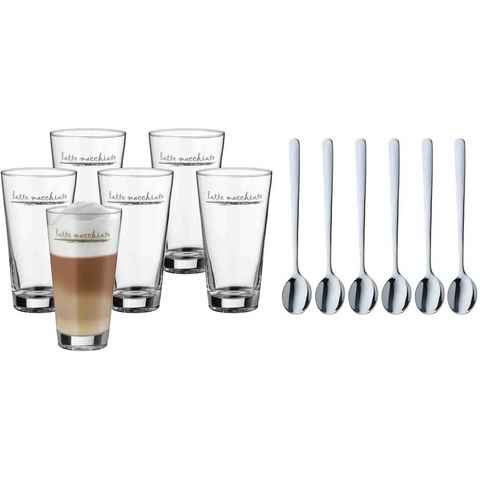 WMF Gläser-Set Clever&More, Cromargan® Edelstahl Rostfrei 18/10, Glas, Glas stapelbar, 12-teilig