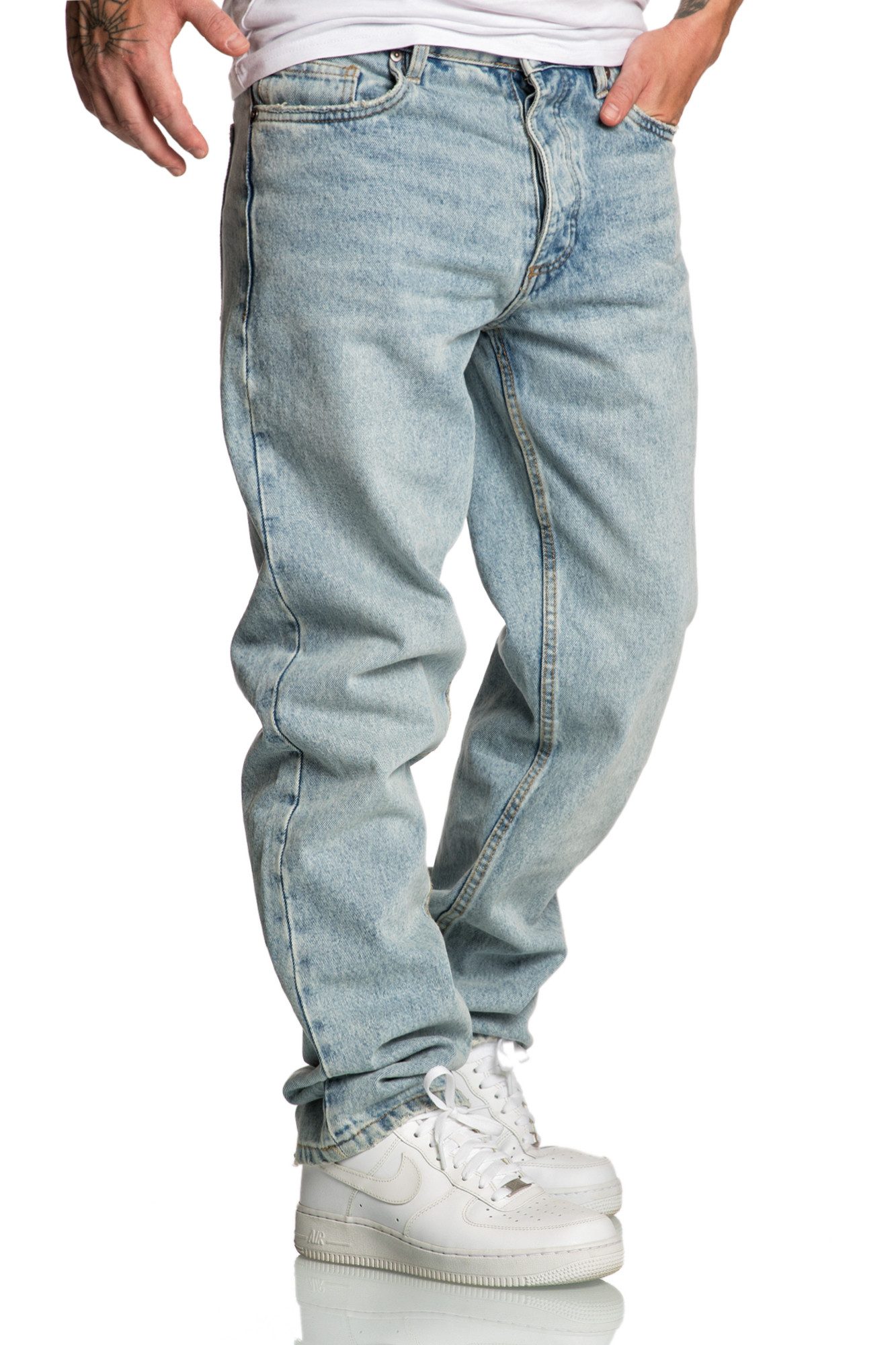 Amaci&Sons Weite Jeans BOX HILL 90s Baggy Jeans Herren 90s Denim Jeans Hose Straight Baggy