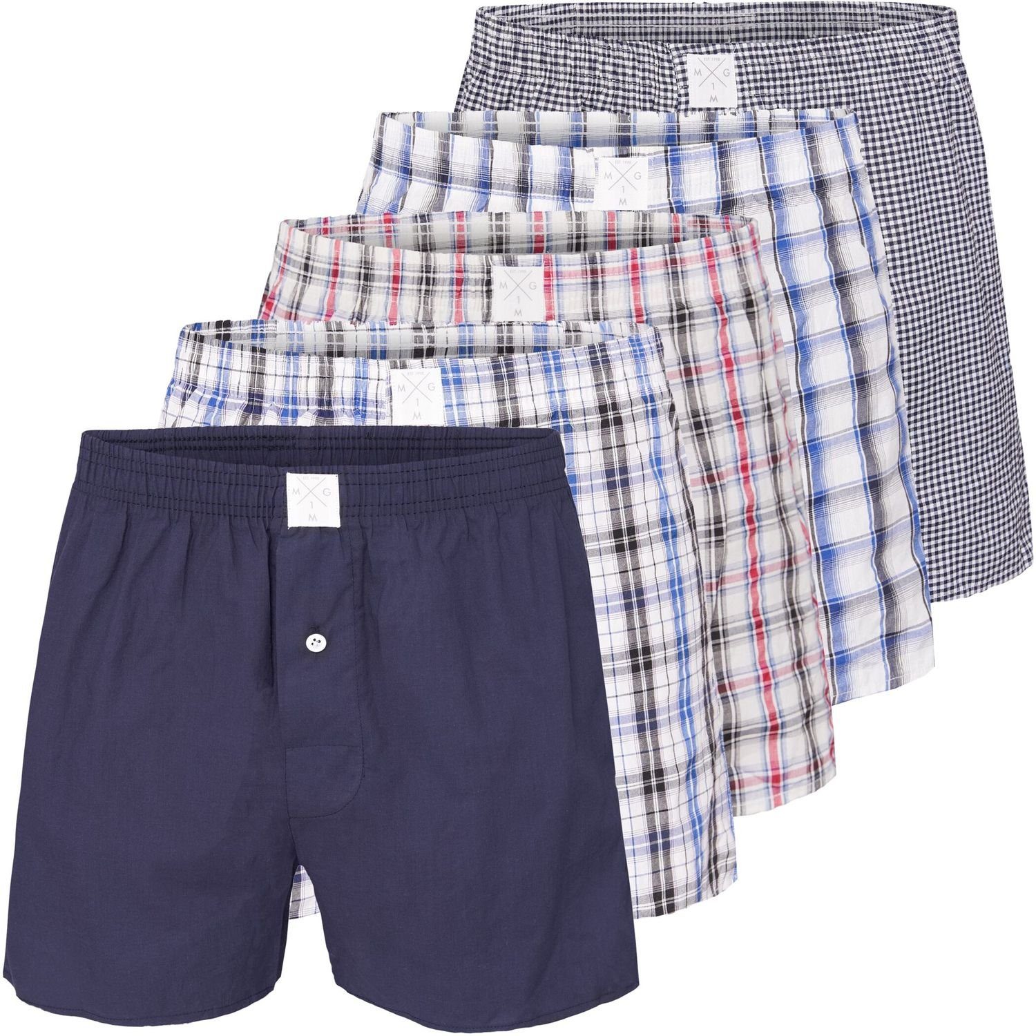 MG-1 Boxershorts 5 er Pack MG-1 Webboxer Boxershorts Boxer Shorts Herren SPARPACK M - XXL kariert (5-St)