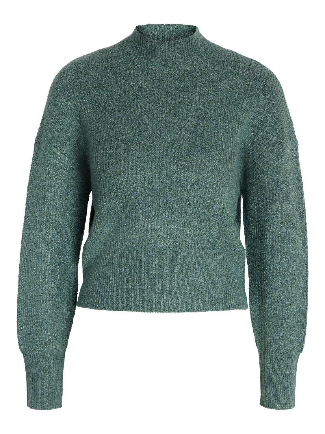 Noisy may Strickpullover Cropped Rippstrick Rundhals NMNELLA NMNELLA L/S HIGH NECK CROP KNIT FWD NOOS