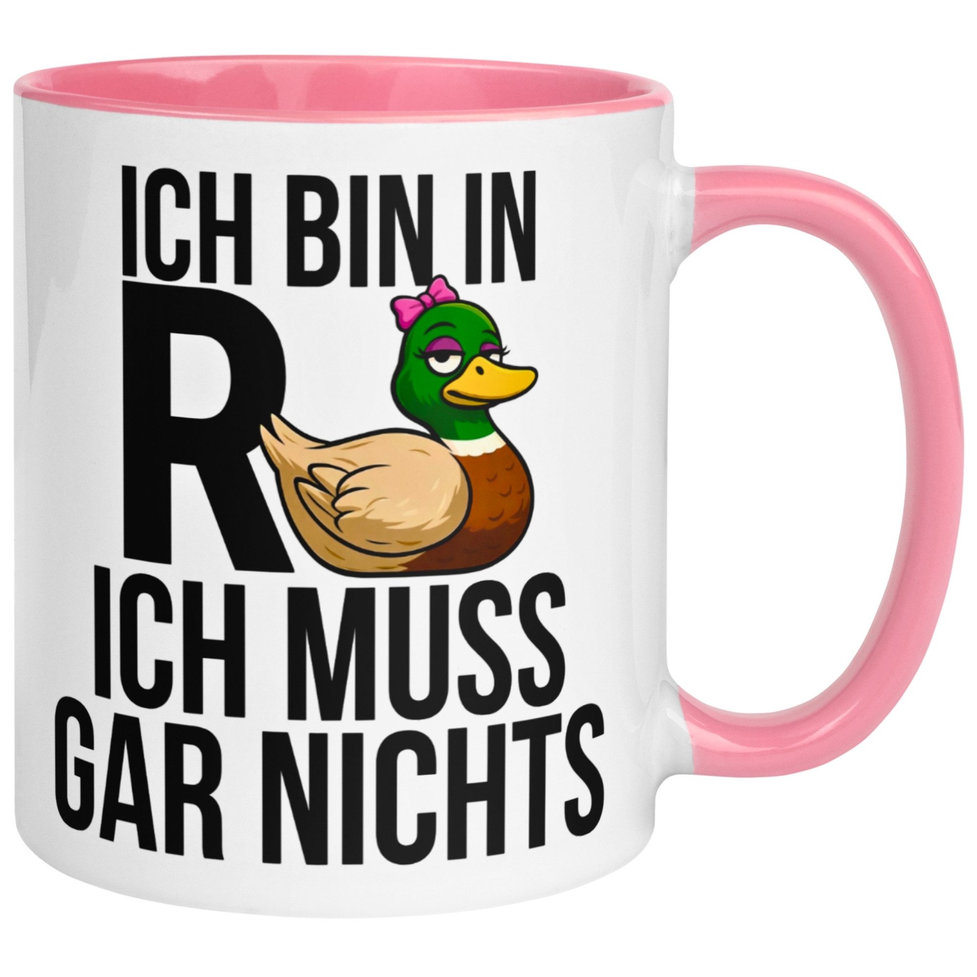 Momentals Tasse Ich bin in Rente ich muss gar nichts – Renteneintritt Geschenk Frau, Gratis Versand · Links-&Rechtshänder · Spülmaschinenfest