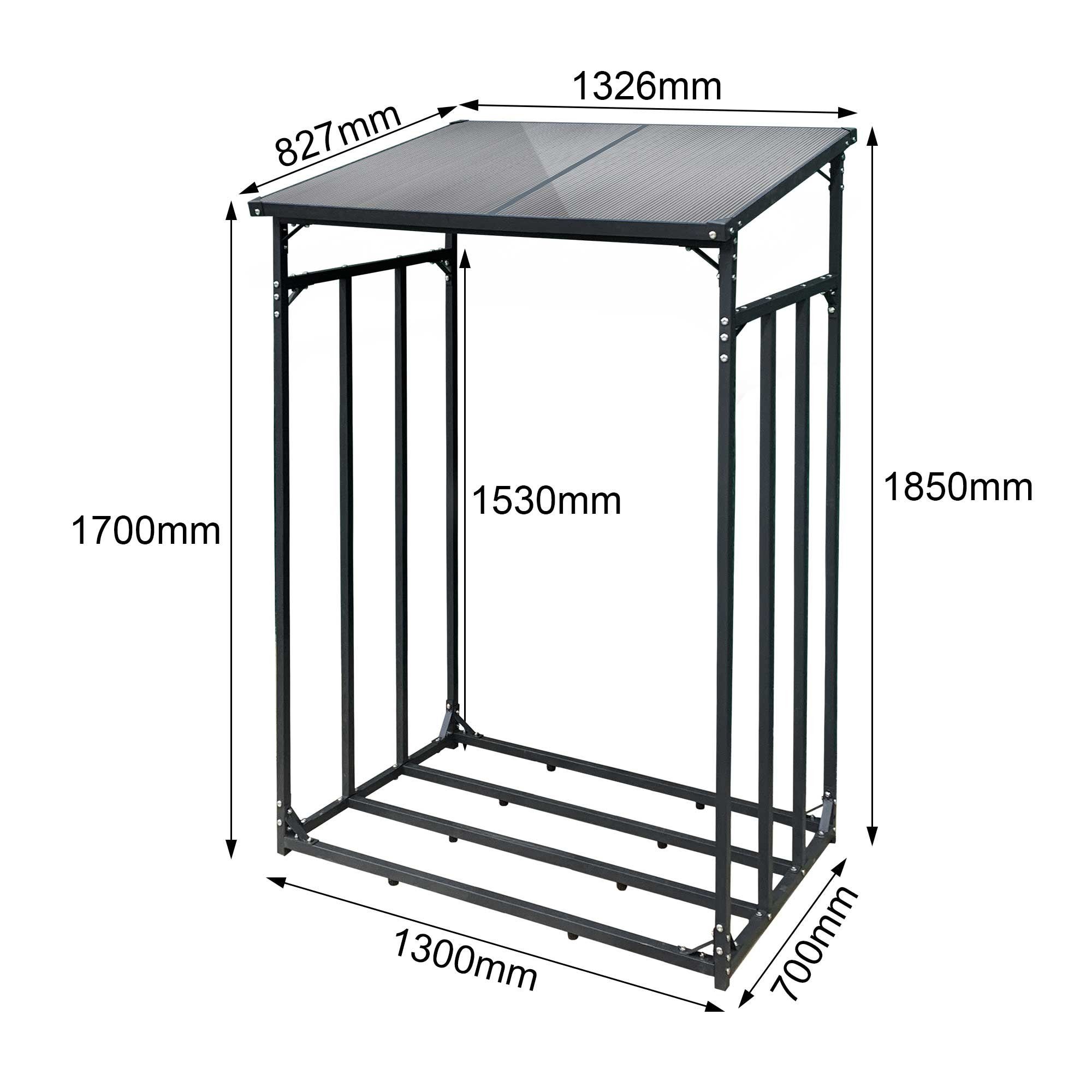 Stahl SCHMIDT security Kaminholzregal 130x70x185cm Brennholzregal Kaminholzregal tools