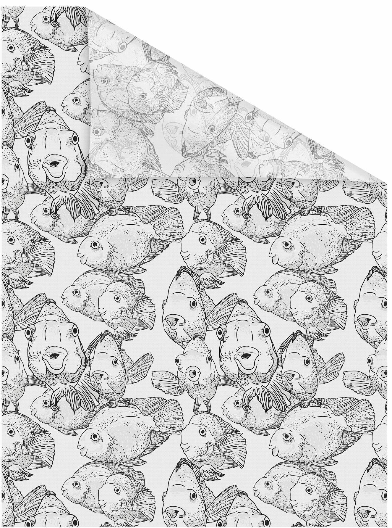 LICHTBLICK ORIGINAL Fensterfolie Fische, blickdicht, strukturiert, selbstklebend, Sichtschutz