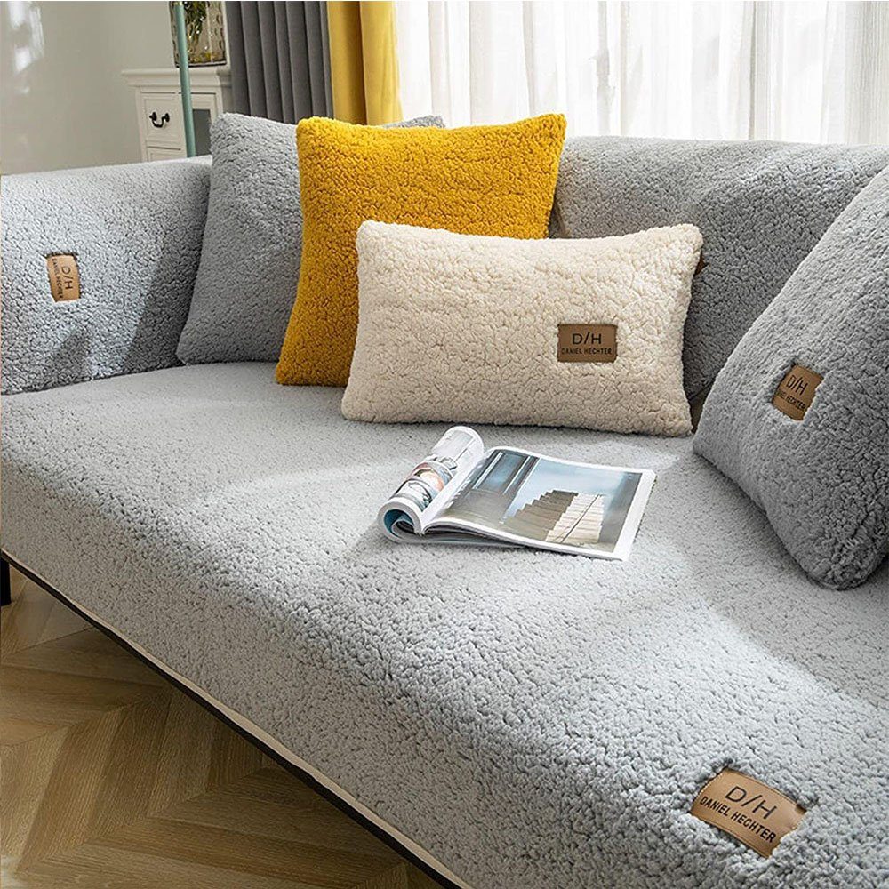 NUODWELL Sofahusse Sofa Abdeckung Kissen Winter rutschfest Hussen-Set günstig online kaufen