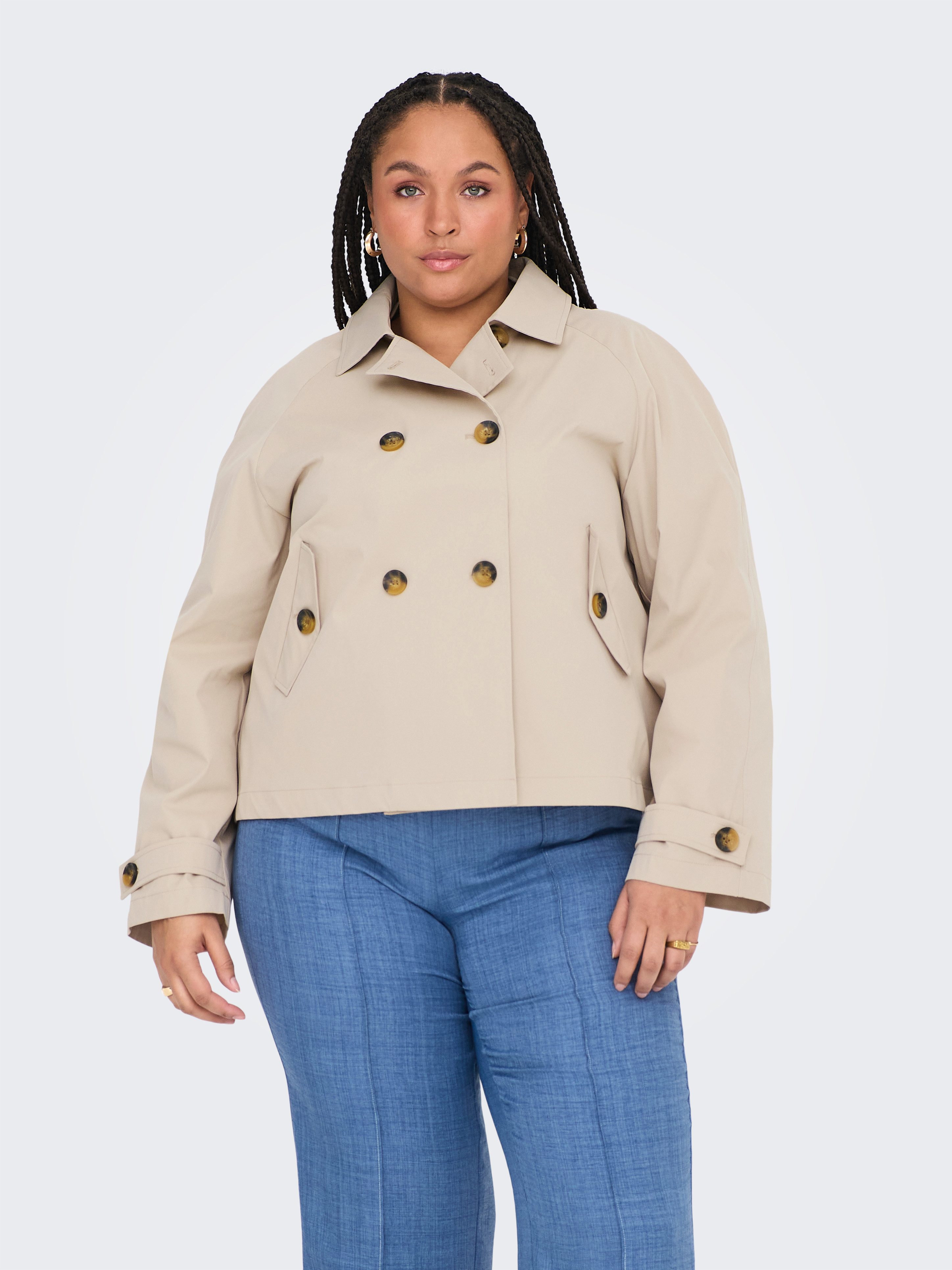 ONLY CARMAKOMA Kurzjacke CARAPRIL LIFE SHORT TRENCHCOAT OTW NOOS günstig online kaufen
