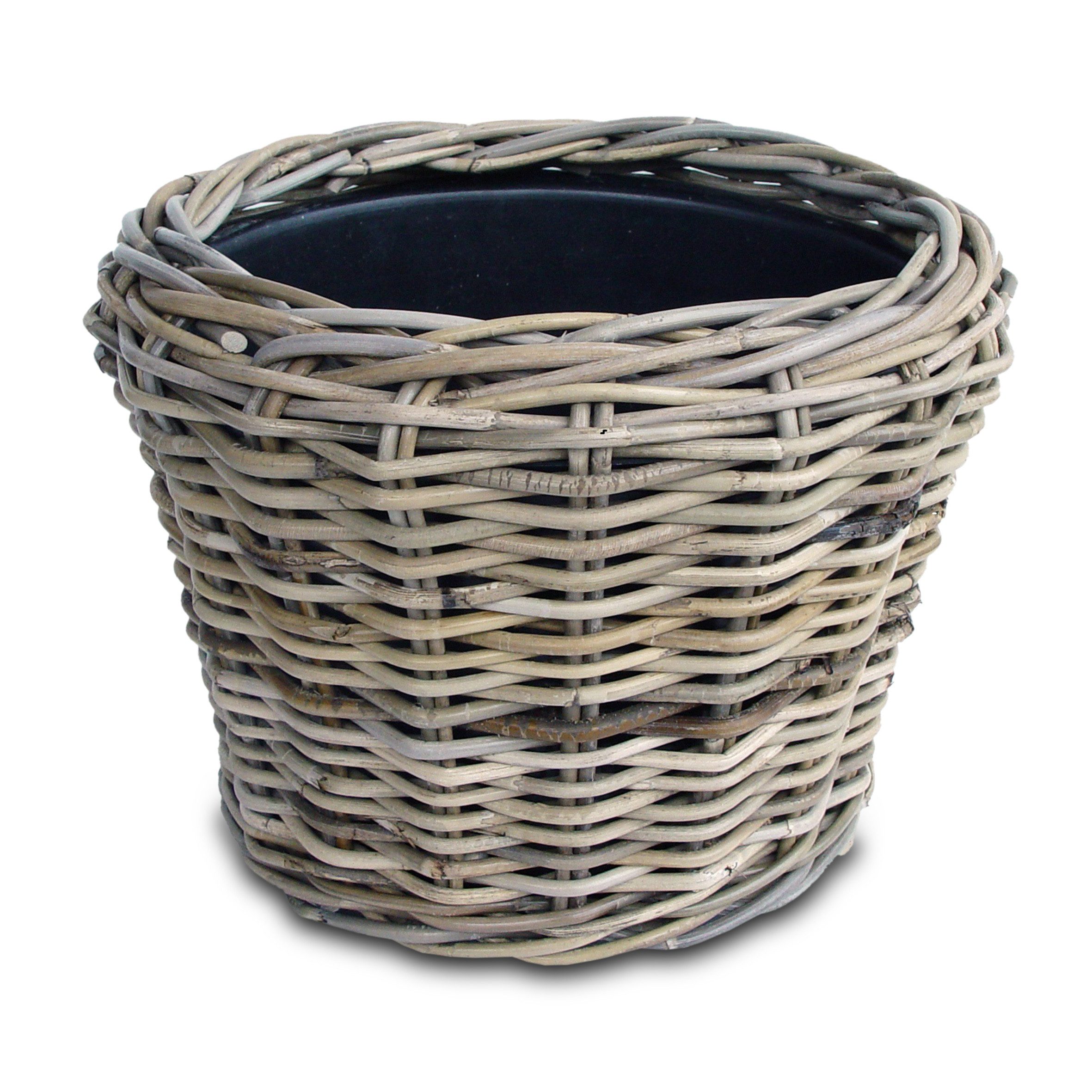 Spetebo Blumentopf Rattan Pflanztopf mit Kunststoff Einsatz (Anzahl, 1 St., Stück), mit 100 % wasserdichtem Innenkübel