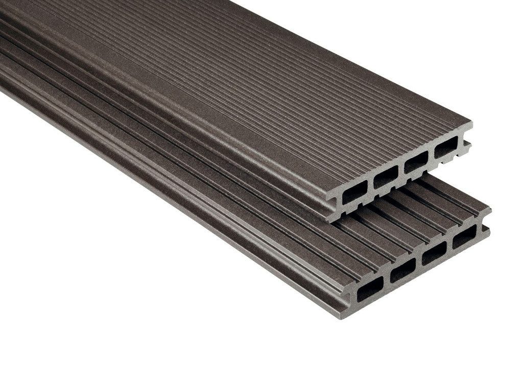 Kovalex Terrassendielen Terrassendiele WPC Kovalex graubraun Hohlkammerprofil, BxL: je 14.5x400 cm, 26 mm Stärke