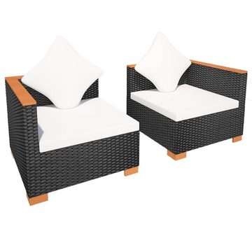 vidaXL Gartenlounge-Set Gartensofa Poly Rattan Schwarz, (1-tlg)