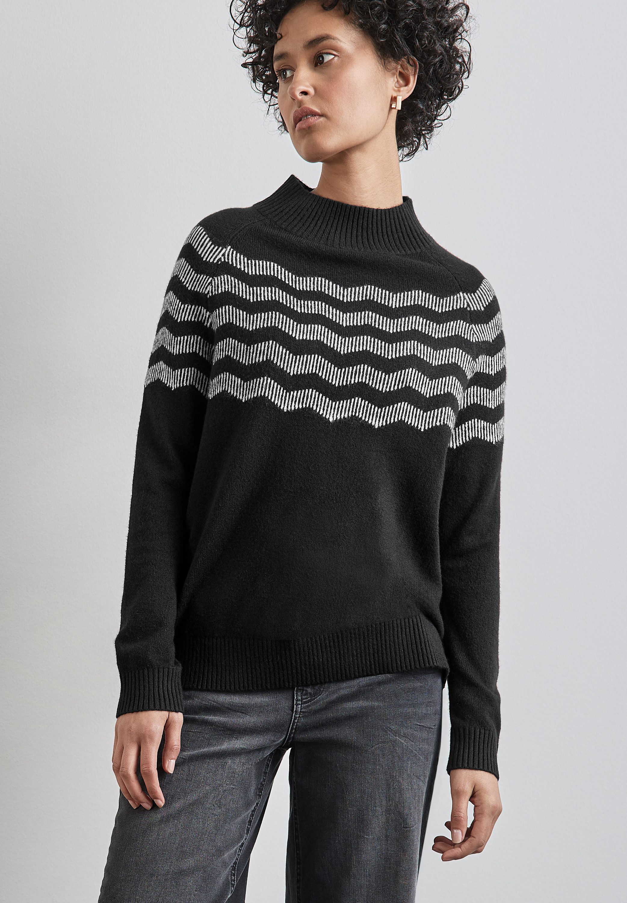 STREET ONE Strickpullover mit Stehkragen