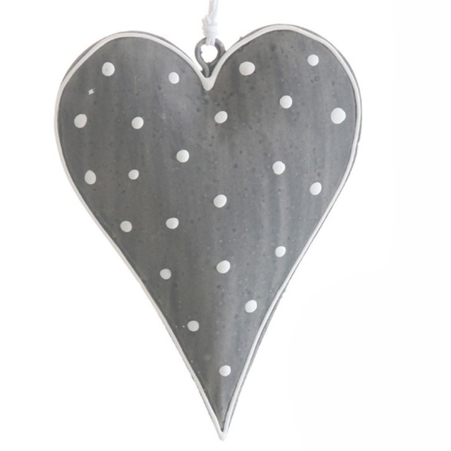 Deko AS Hängedekoration Dekoherzen aus Metall - dunkelgrau-weiß 2 Stück - ca.9.5 x 13 cm