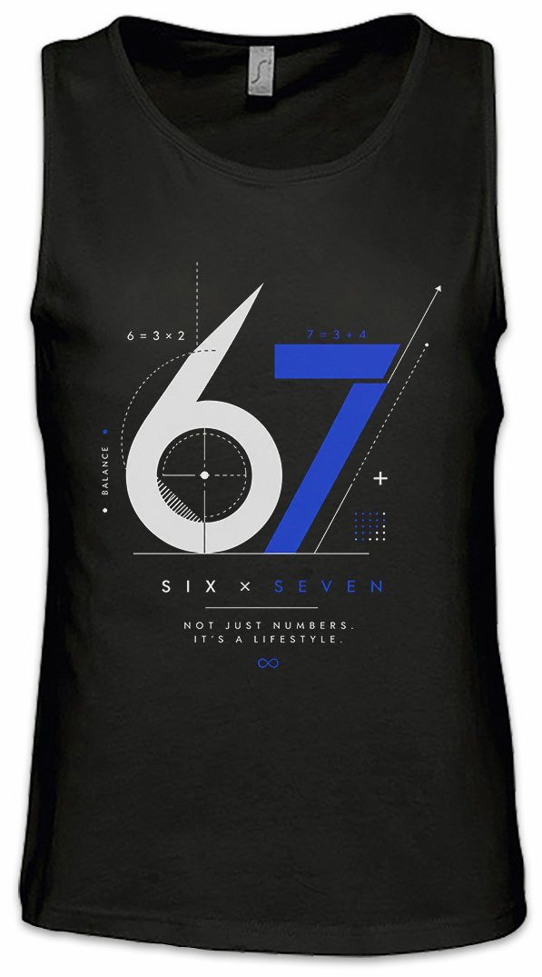 Urban Backwoods Tanktop Six Seven 4 Ärmelloses T-Shirt 6 7 Sechs Sieben 67 Viral Meme Gen Brainrot Trend Skrilla Trend