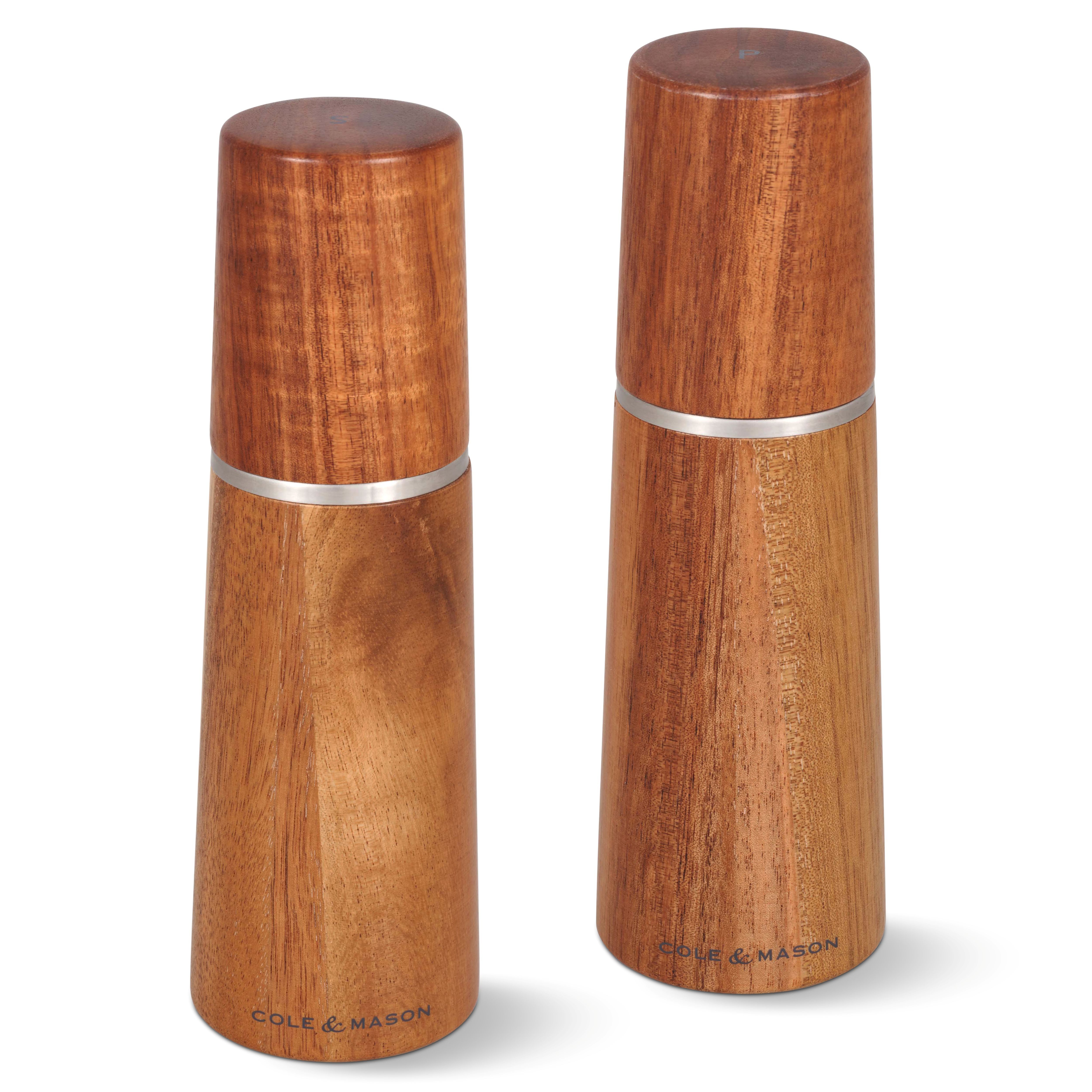 Cole & Mason Salz-/Pfeffermühle Marlow manuell, aus Akazienholz, 18,5 cm