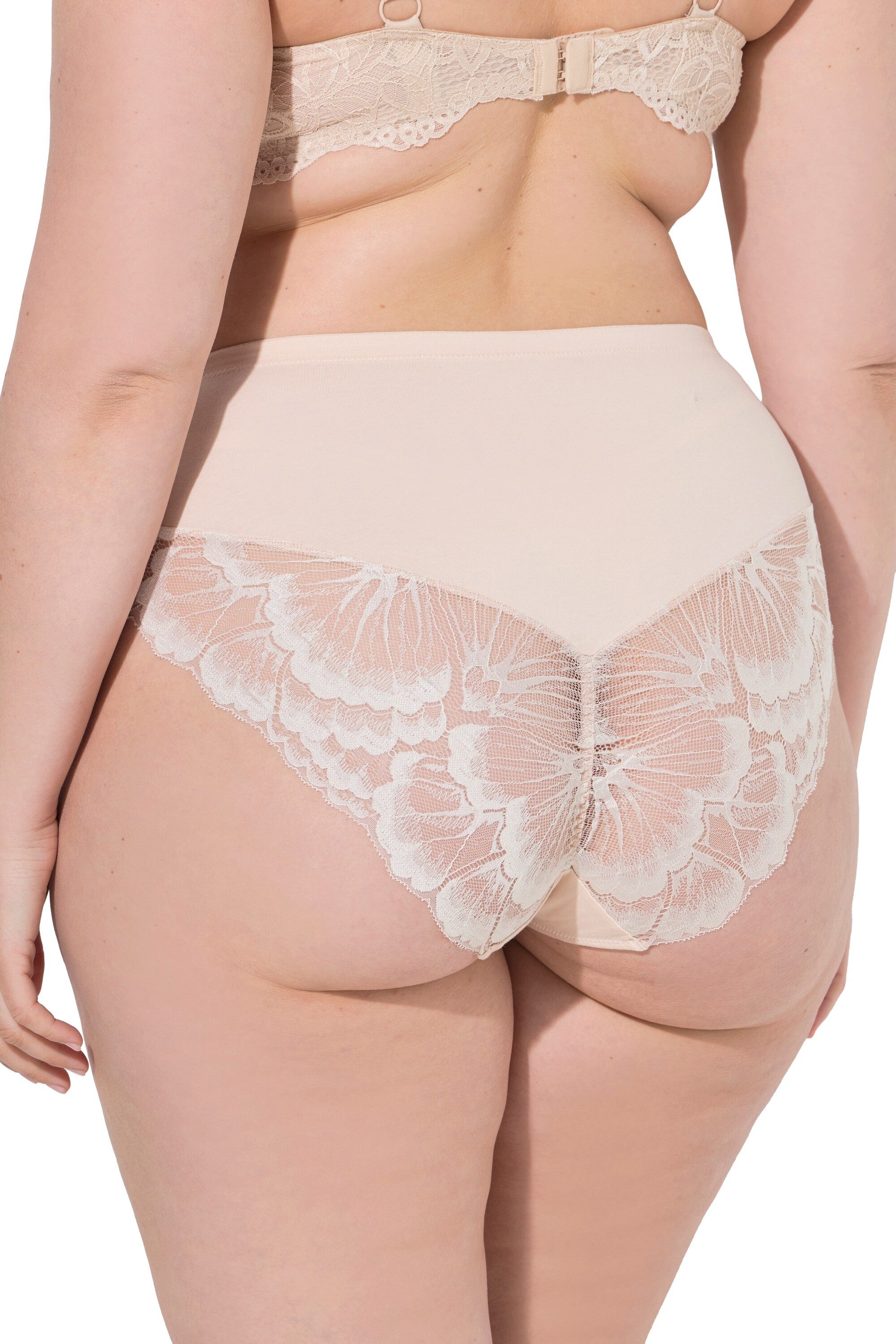 Ulla Popken Slip Midislips 2er-Pack seitlicher Spitzeneinsatz