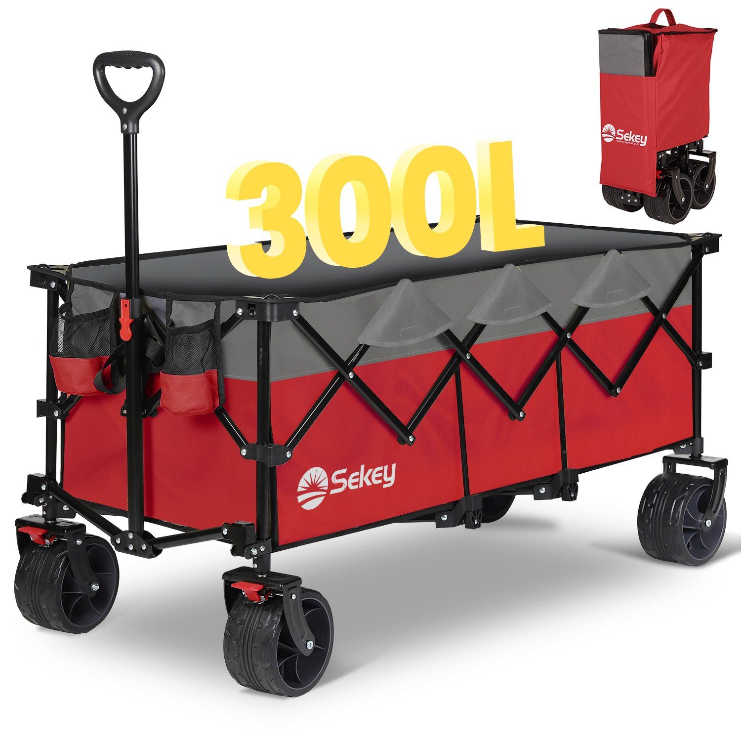 Sekey Bollerwagen Sekey Bollerwagen Faltbar XXXL Superlang 4013, 300L