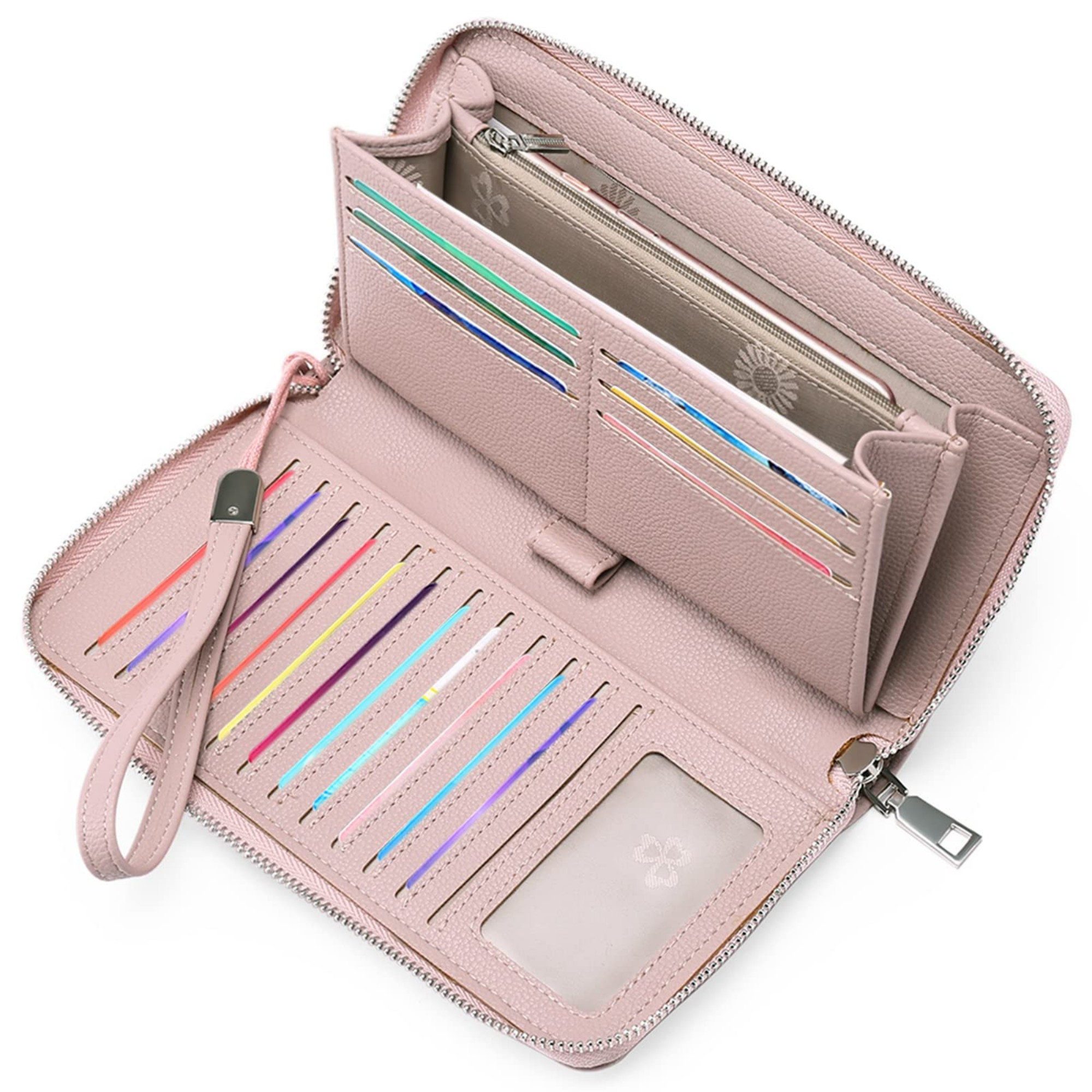 ibettertec Geldbörse Geldbeutel Damen mit 18 Kartenfächer und Kleingeldfach,Klein Handy (PU Leder Crossbody Schultertasche Reisepass Handytasche mit Kartenschlitz Verstellbar Abnehmbar Schultergurt,Geldbeutel Damen Portemonnaie Damen Geldbörse aus Leder G