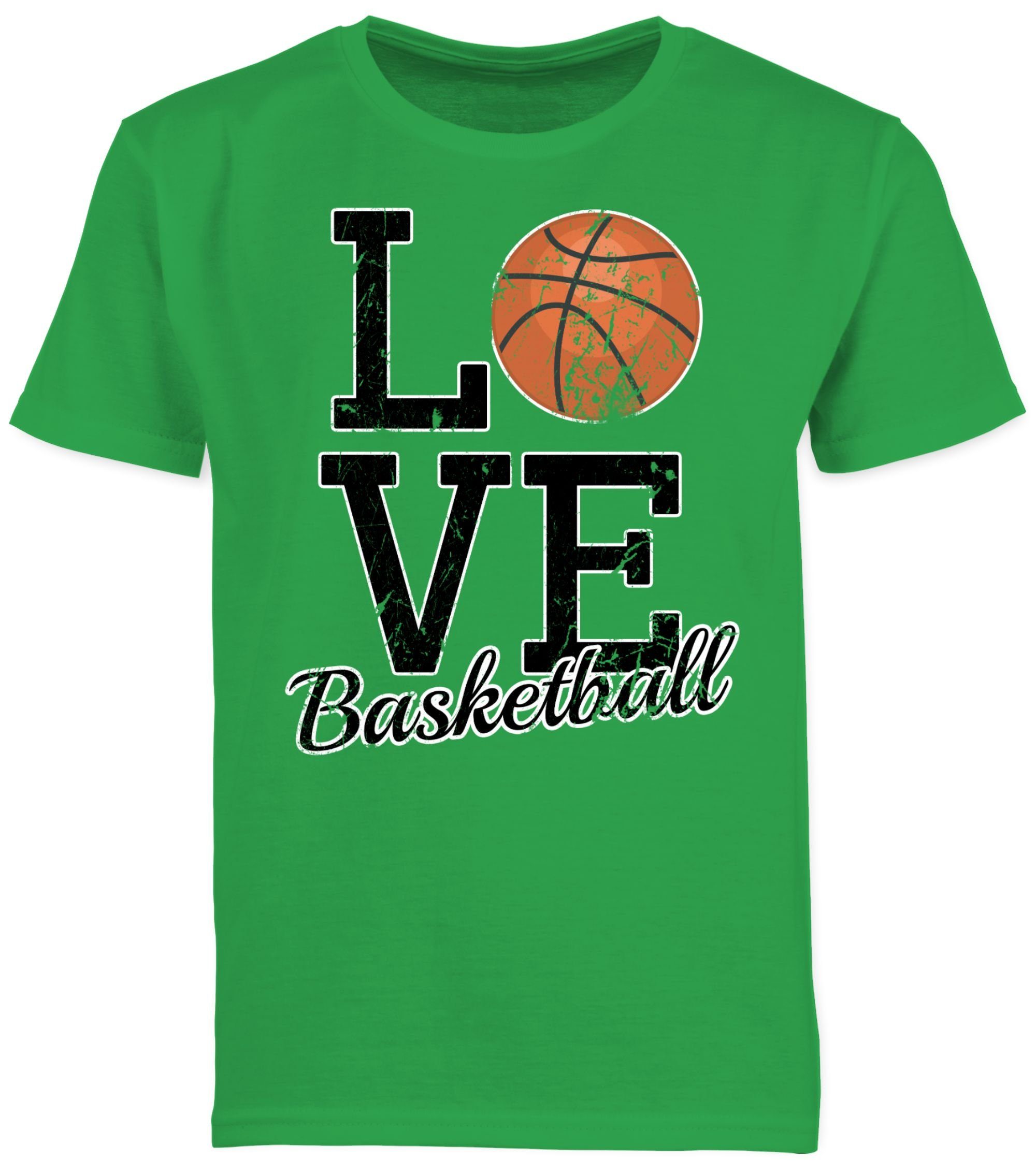 Shirtracer T-Shirt Love Basketball Kinder Sport Kleidung 3 Grün