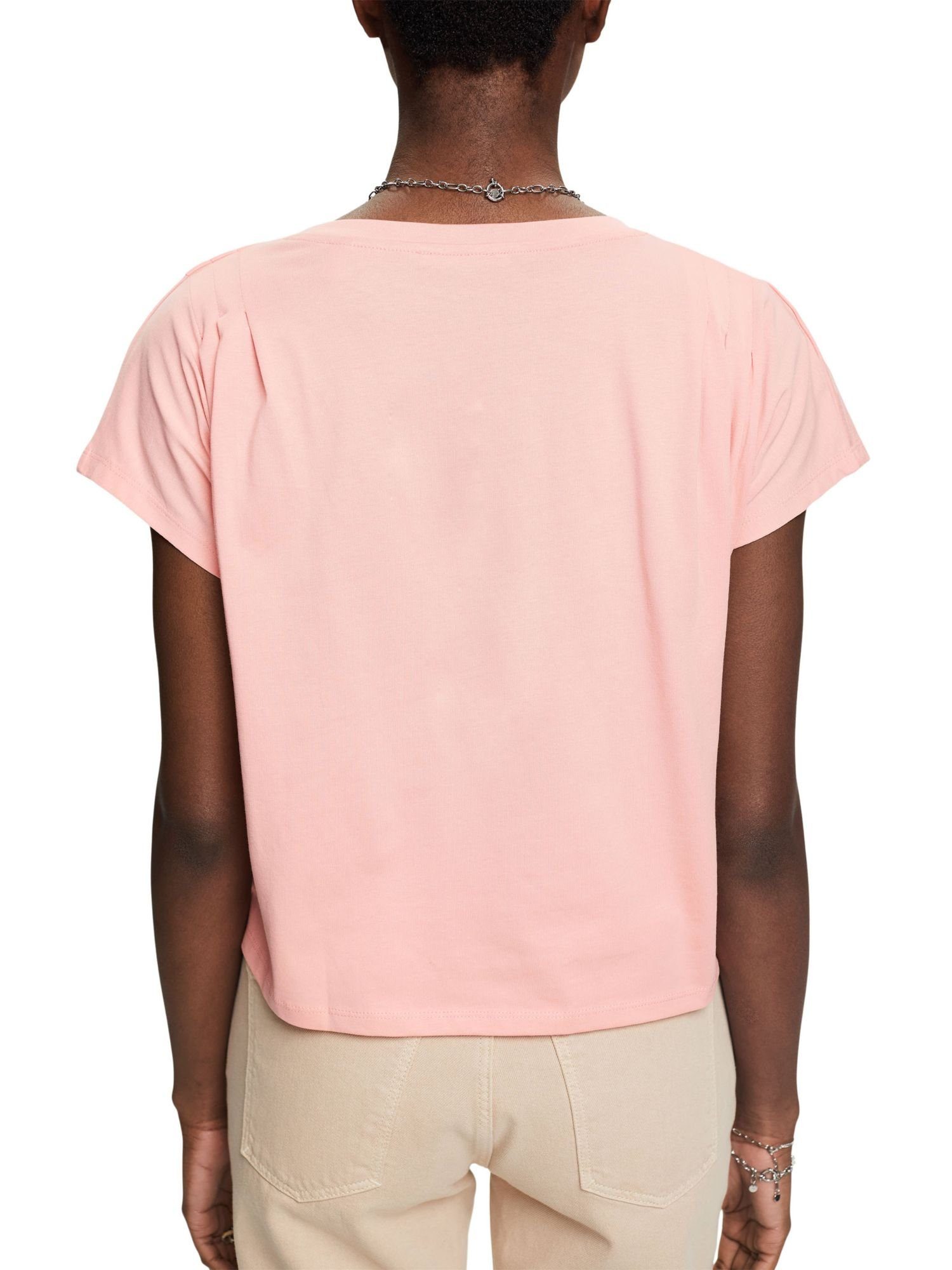 T-Shirt mit Faltendetails PINK Esprit edc by (1-tlg) T-Shirt