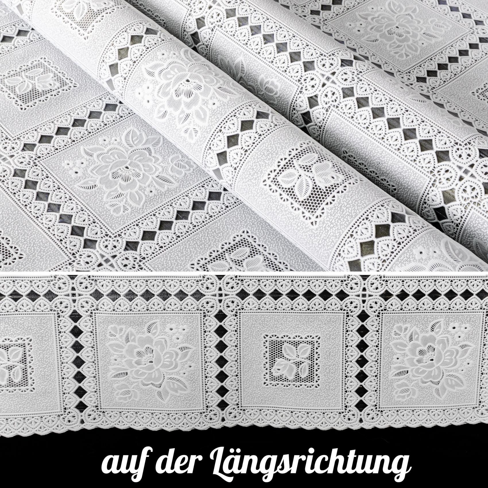 ANRO Tischdecke Lace Vinyltischdecke Häkelspitze Gartentischdecke günstig online kaufen