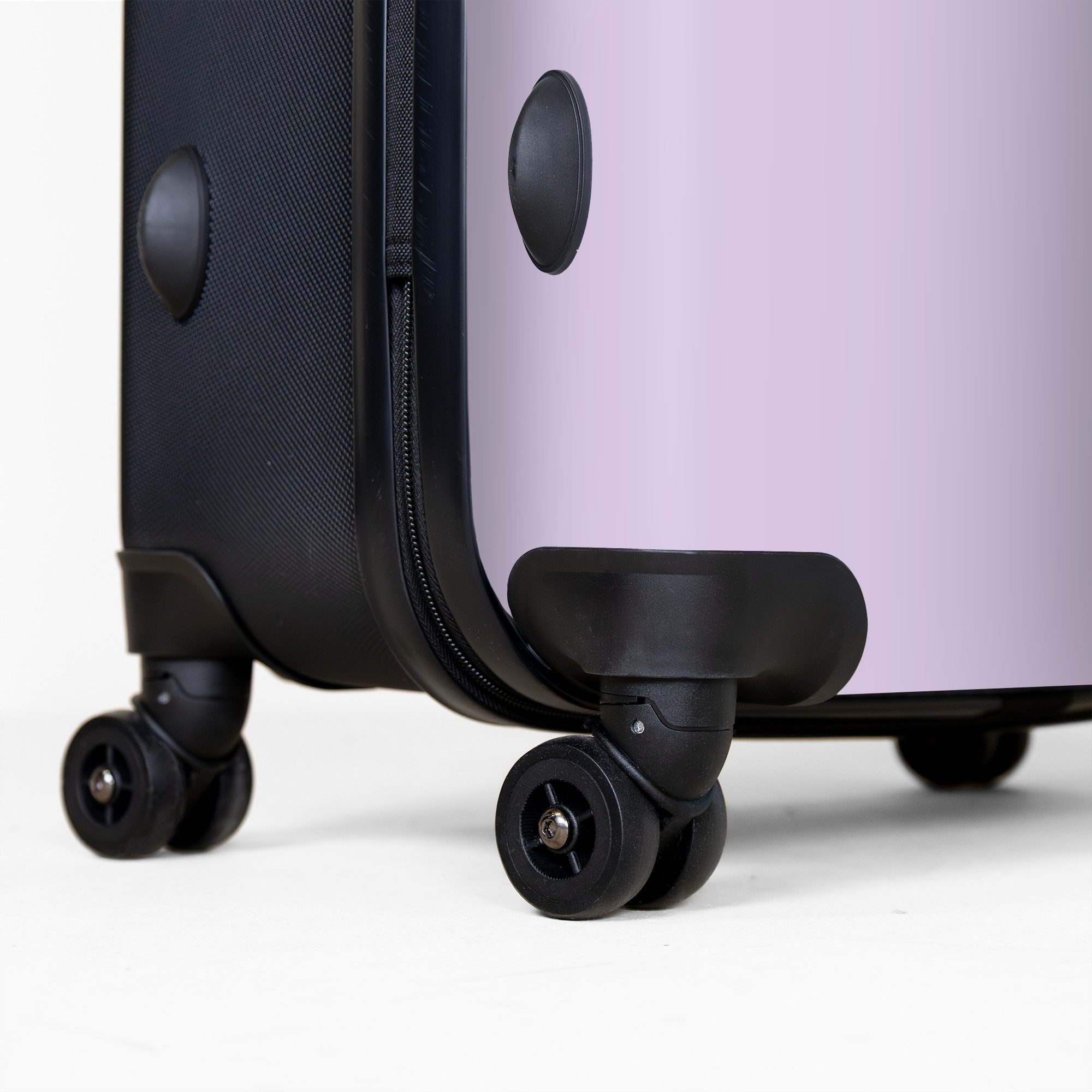 NoBoringSuitcases.com© Hartschalen-Trolley Pastell lila 77 cm - 98 L, 8 Rollen, Hartschalenkoffer Groß für 30kg, Frauen Reisekoffer Trolley
