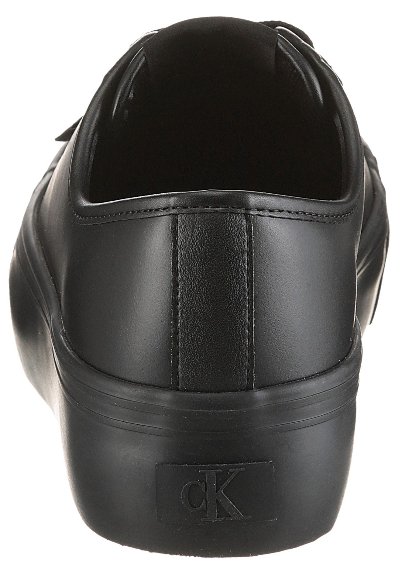 Calvin Klein Jeans VULC FLATF LACE UP LTH CK Plateausneaker Schnürschuh, Halbschuh, Freizeitsneaker mit CK-Logo