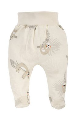 Makoma Stoffhose Baby Hose mit Fuß Neutral für Neugeborene Jungen & Mädchen Beige (3-tlg., 3er-Pack) 100% Baumwolle