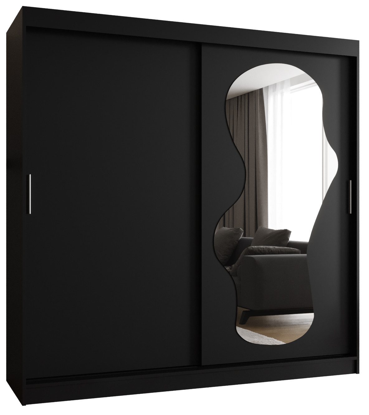ABIKS MÖBEL Schwebetürenschrank ULTRA Schlafzimmerschrank, mit Spiegel, Kleiderstange und Regalen
