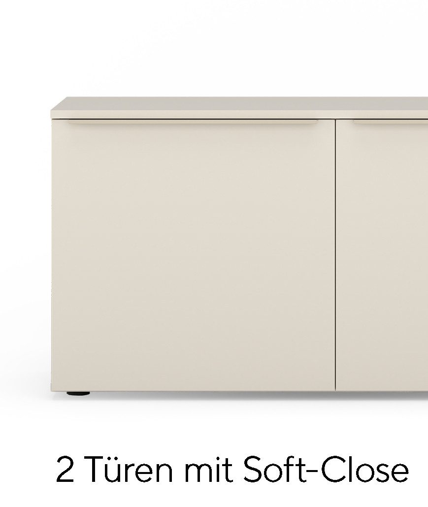 TOM TAILOR HOME Sideboard COLOR PUZZLE Low Cabinet 02, 2 Türen, farbige Griffe & Füße (opt), Breite 1100 mm – Stauraum mit besonderem Farbkick
