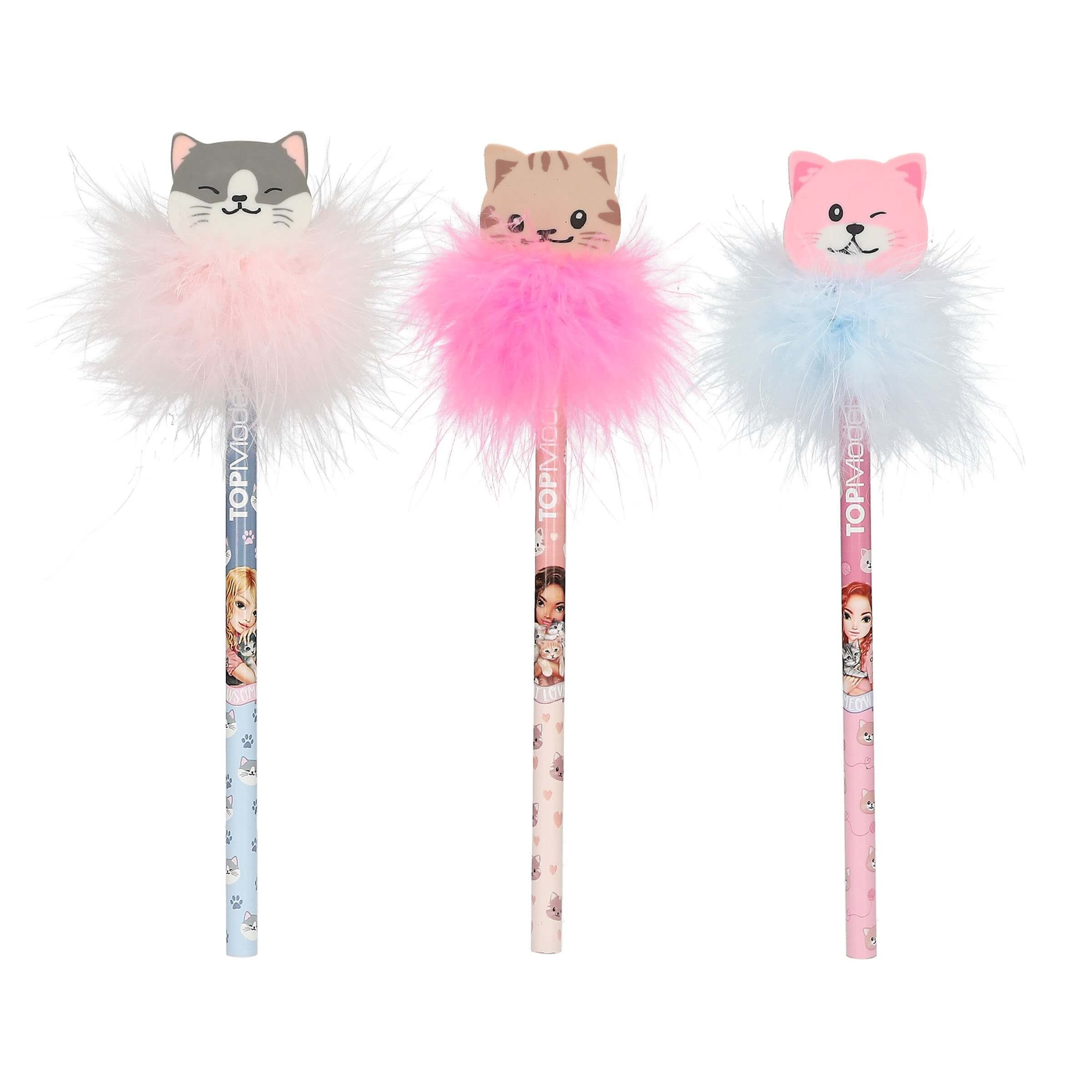 Depesche Buntstift TOPModel Bleistift mit Radier-Topper CAT LOVE (einzeln)