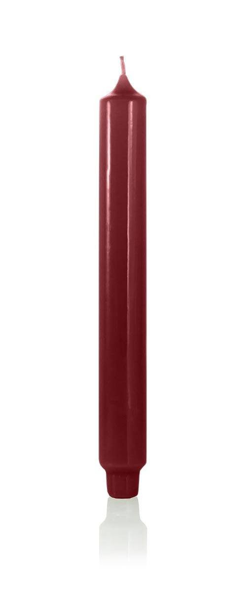 INNA-Glas Tafelkerze Lampion Kerze Arietta, Bordeaux, 24,9cm, Ø 2,8cm, 16h