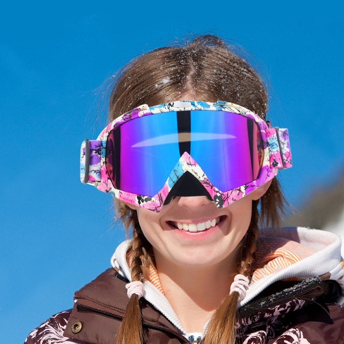 Sportbrille, Skibrille Snowboardbrille (1-St) SRRINM UV-Schutzbrille